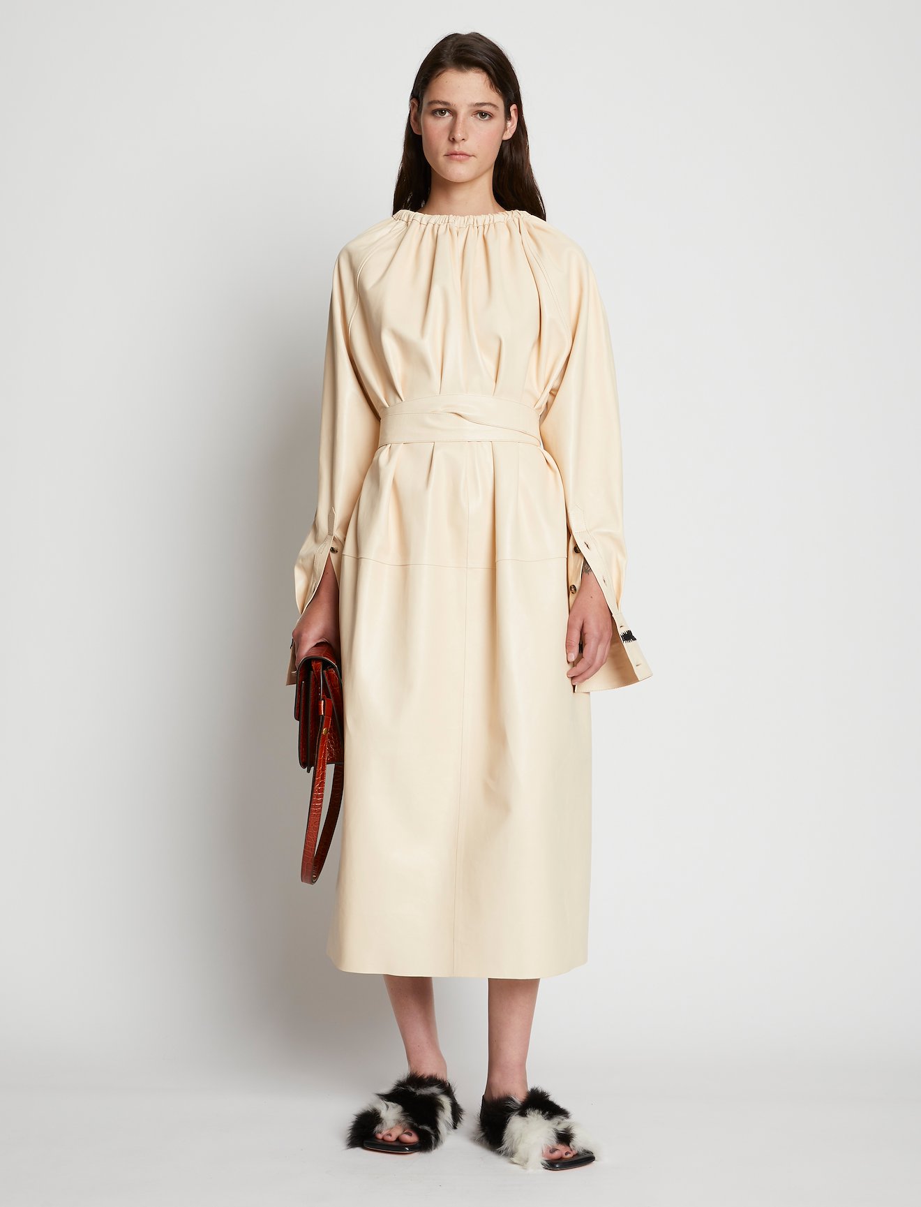 Leather Crochet Seamed Dress #4