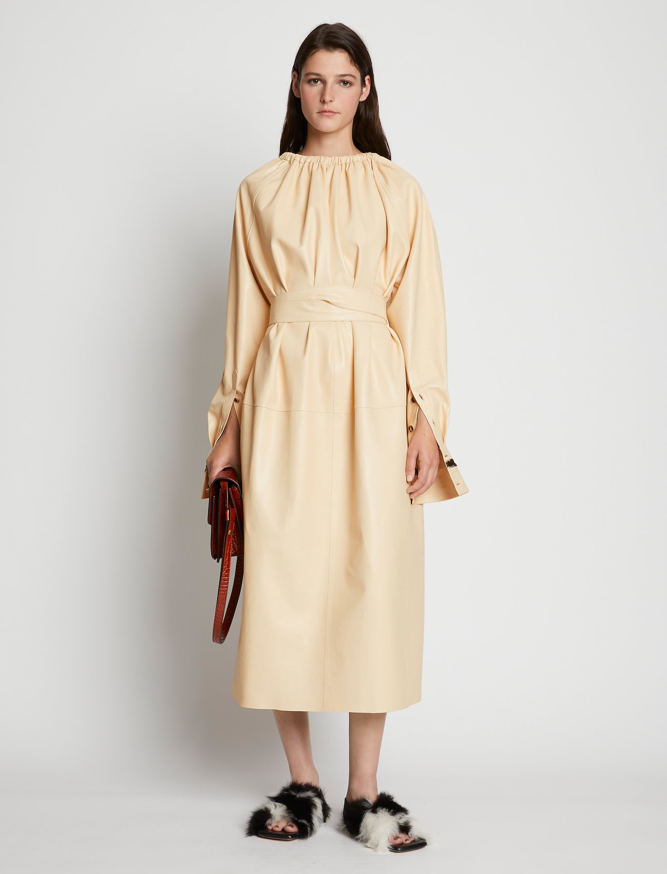 Leather Crochet Seamed Dress #5