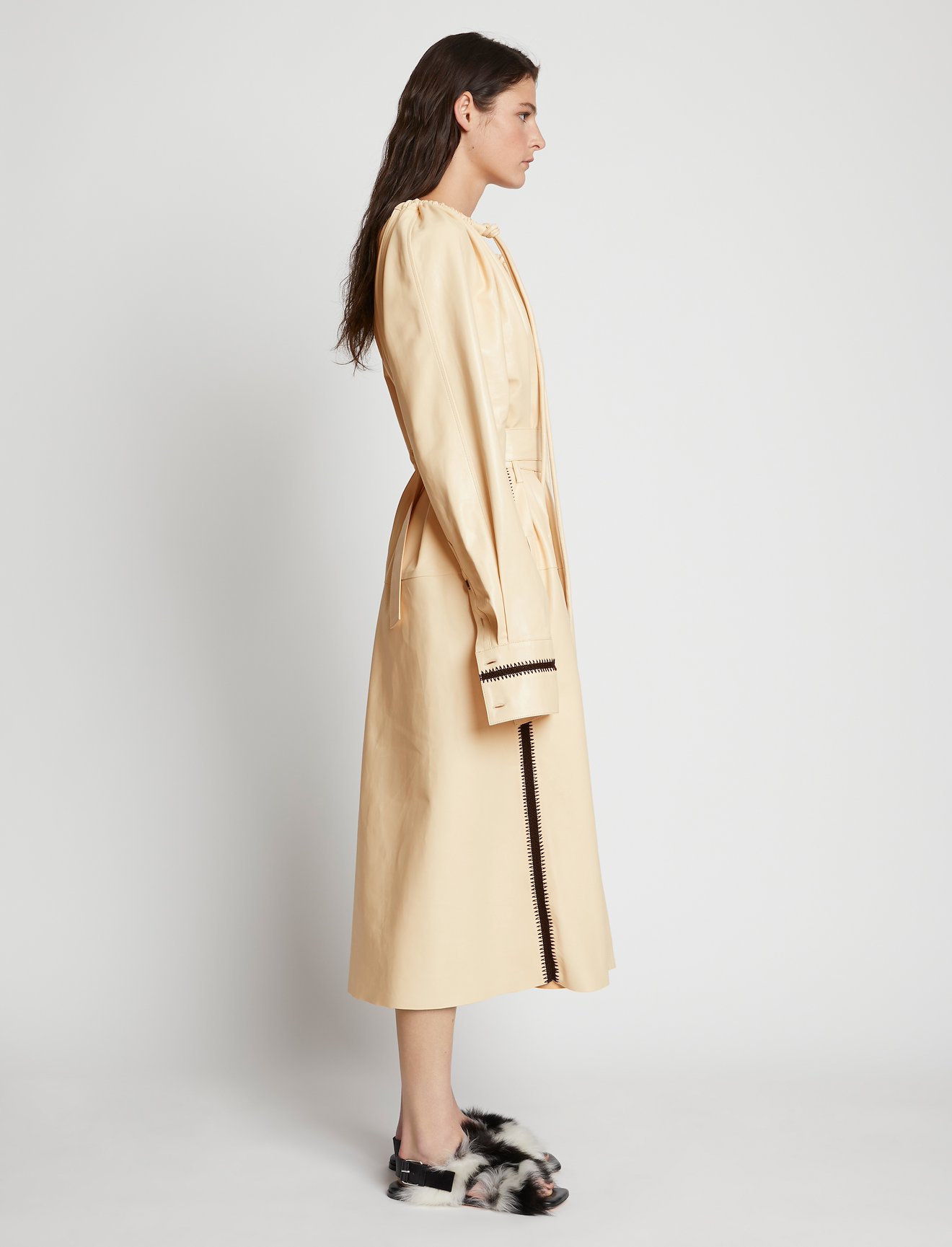 Leather Crochet Seamed Dress #1