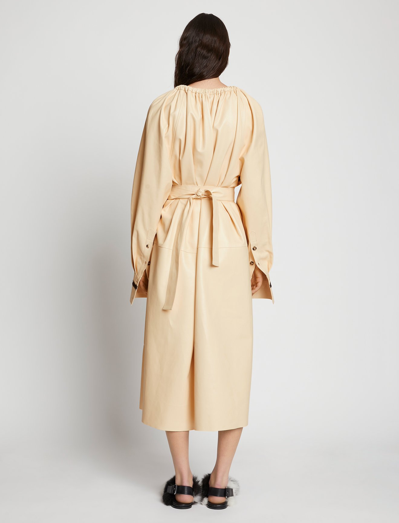 Leather Crochet Seamed Dress #2
