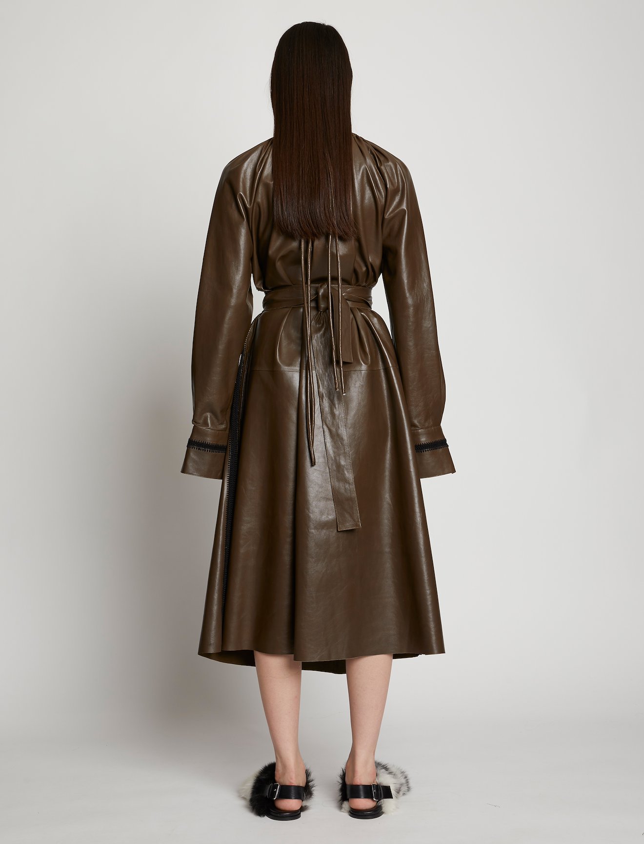 Leather Crochet Seamed Dress #2