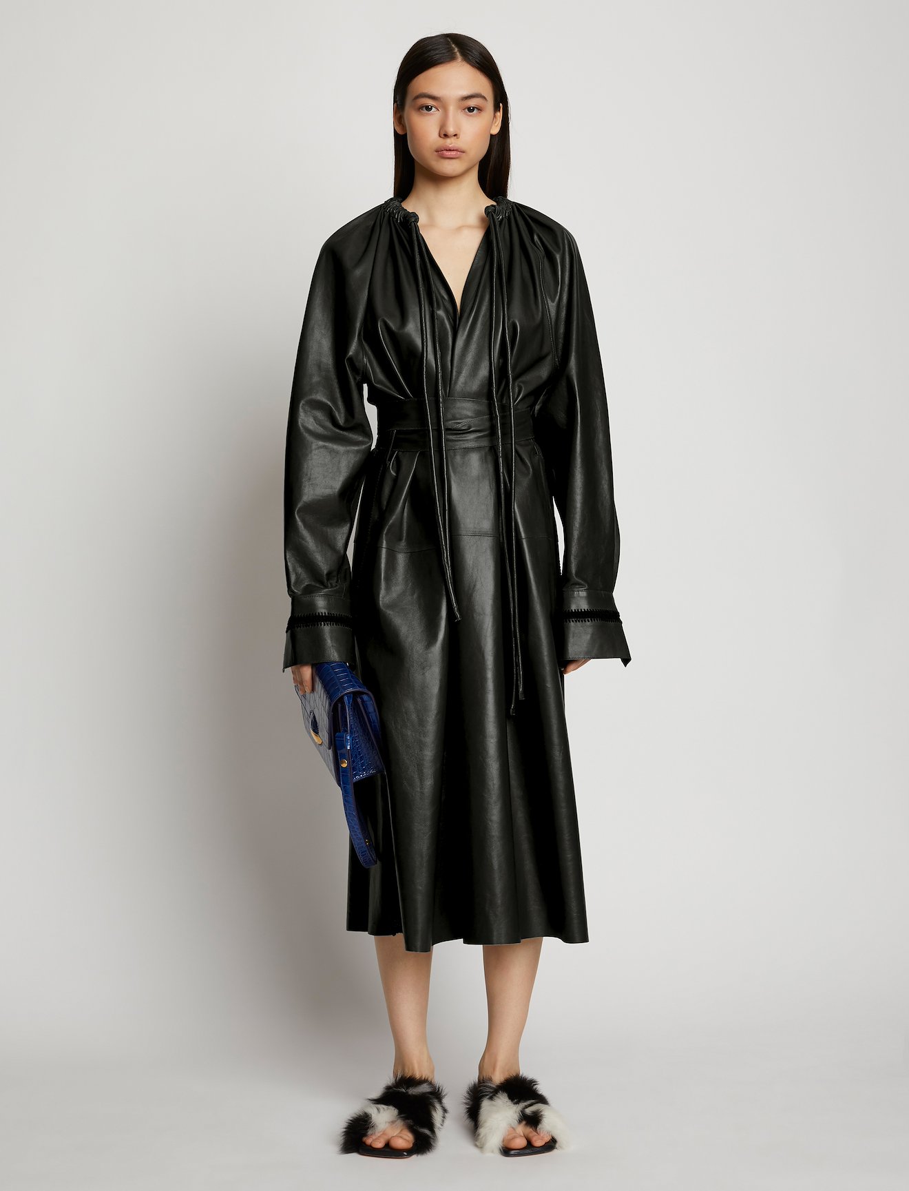 Leather Crochet Seamed Dress #5