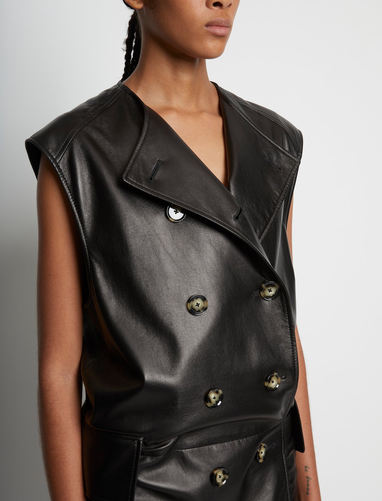 Leather Double Breasted Wrap Dress #1