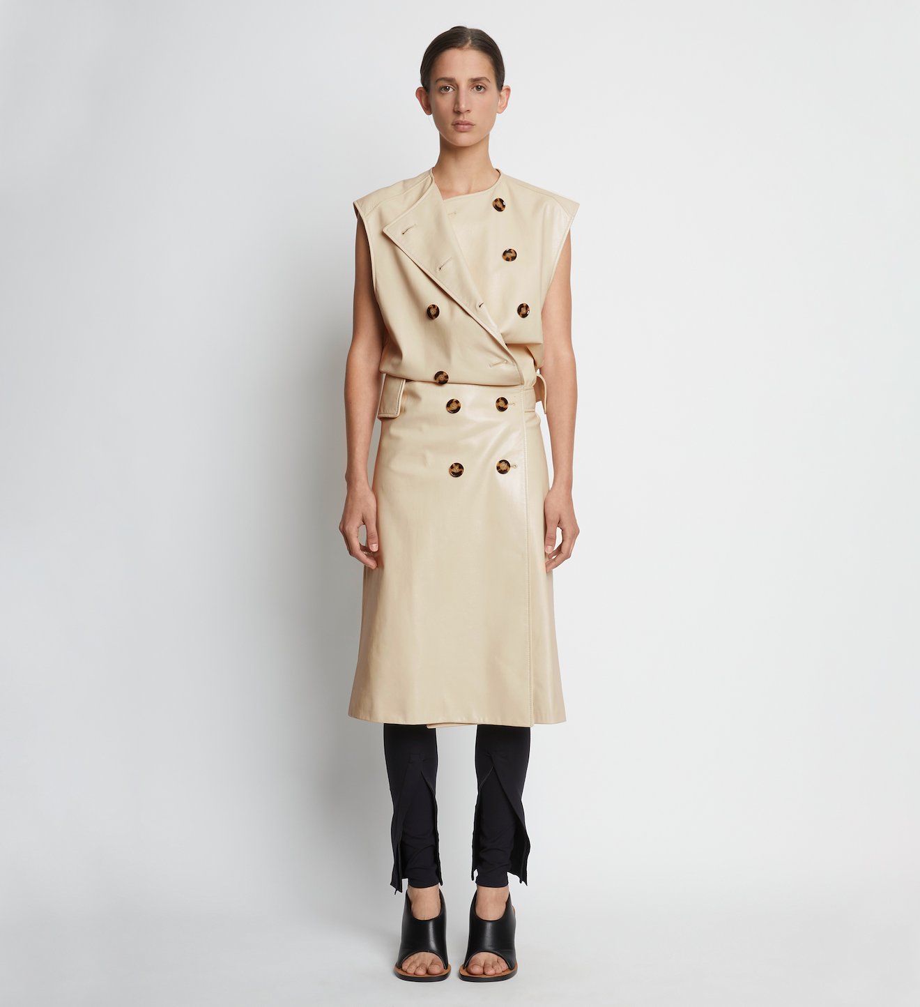 Leather Double Breasted Wrap Dress