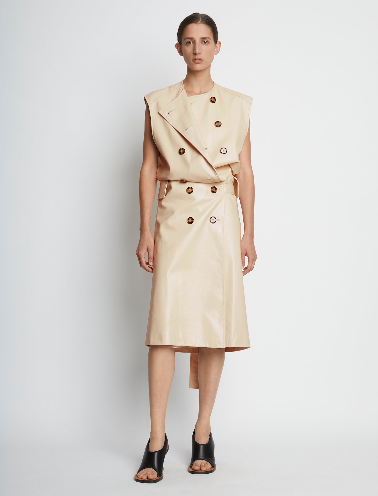 Leather Double Breasted Wrap Dress #5