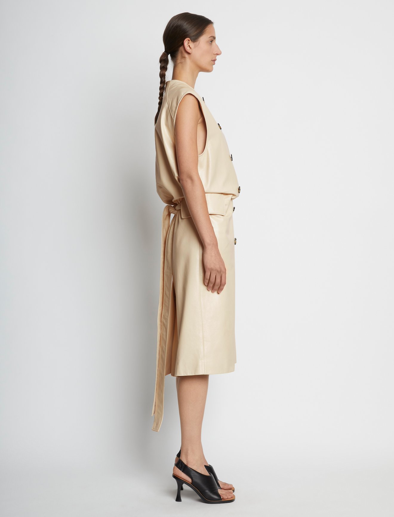 Leather Double Breasted Wrap Dress #1
