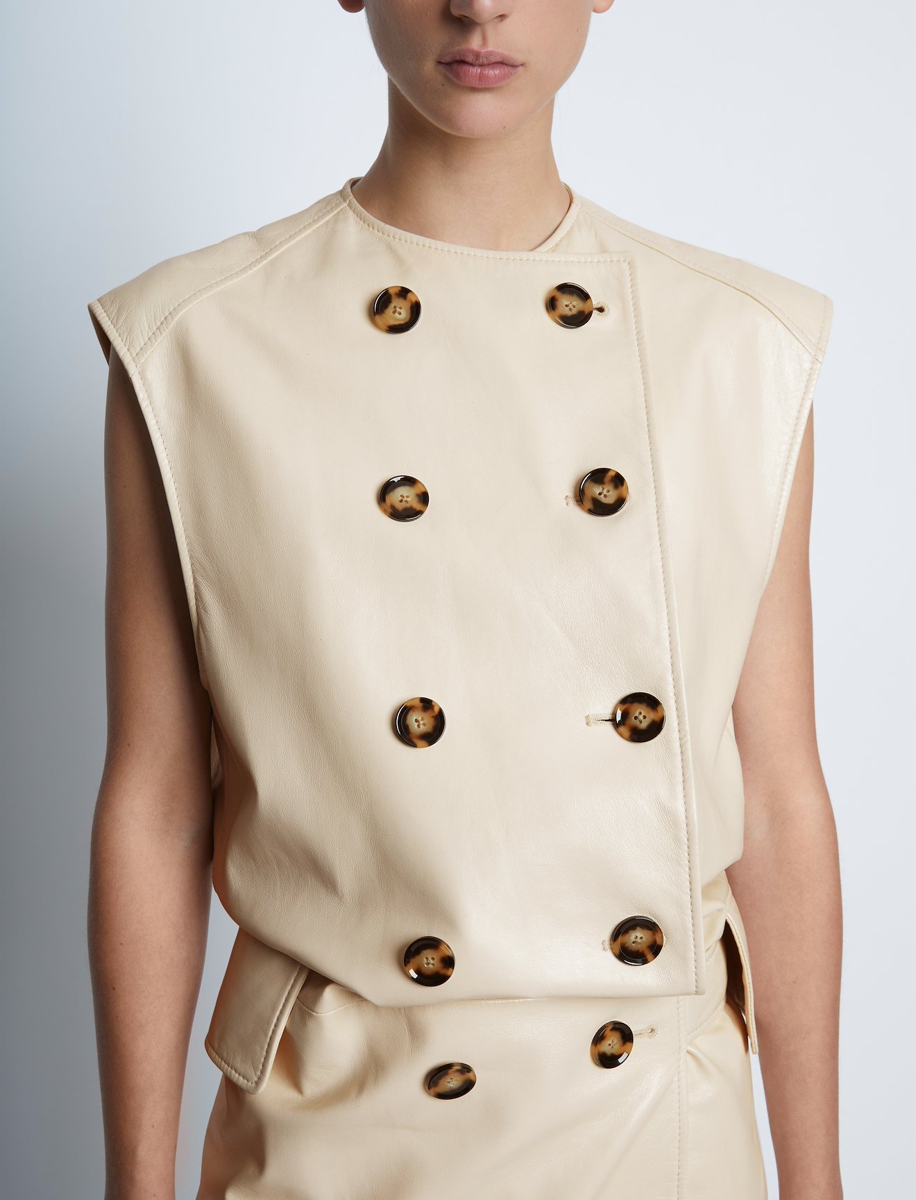 Leather Double Breasted Wrap Dress #3