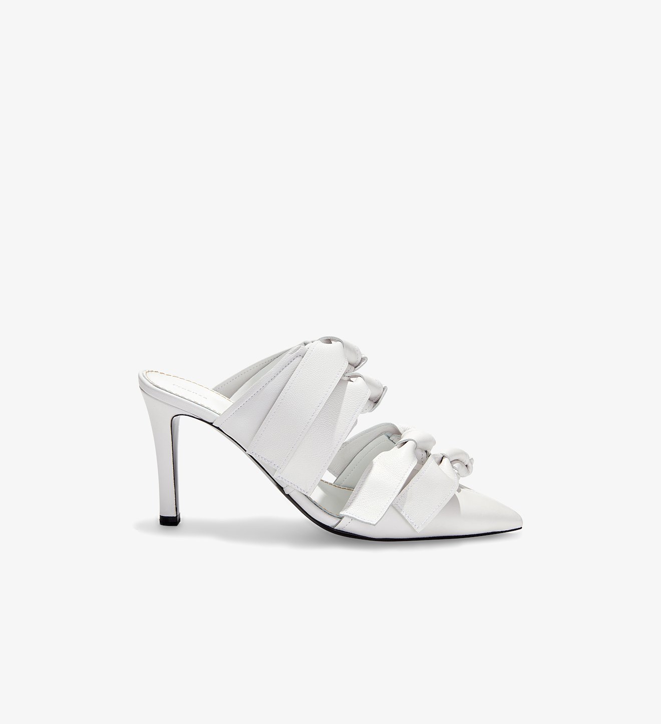 Leather High Mule with Ties
