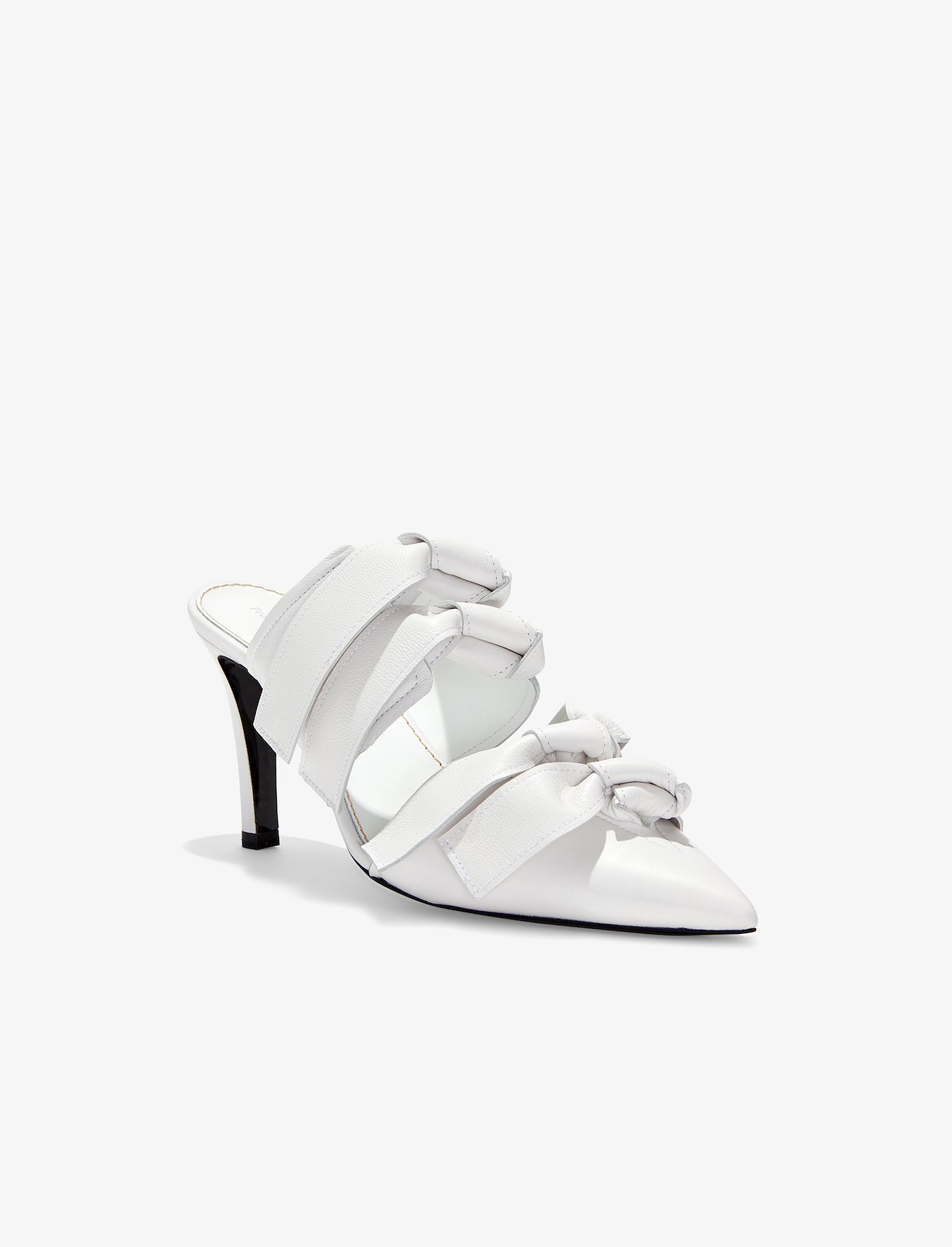 Leather High Mule with Ties #1