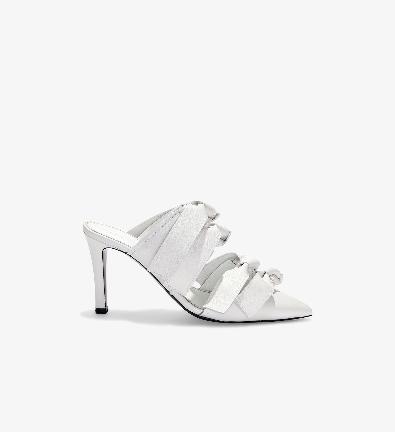 Leather High Mule with Ties