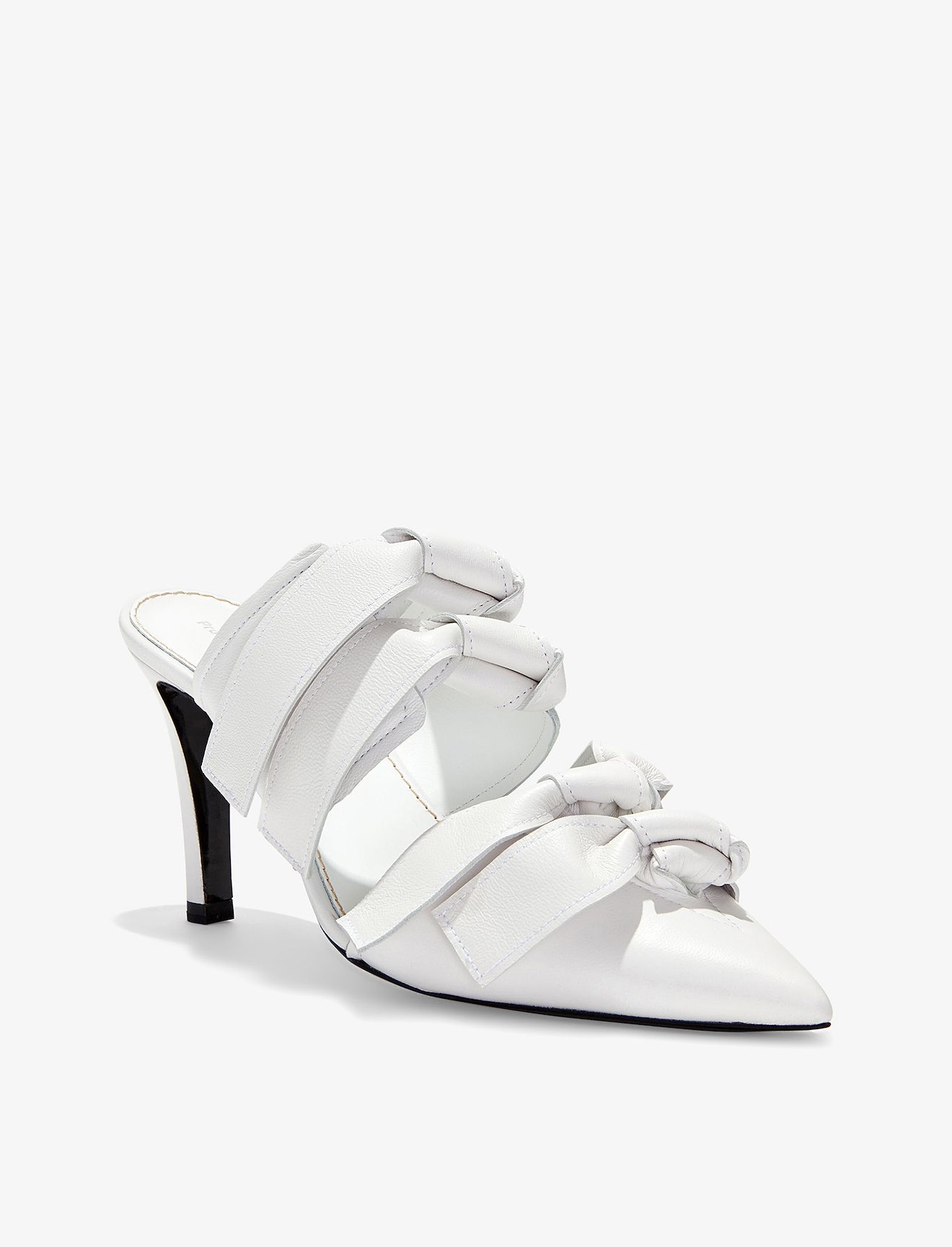 Leather High Mule with Ties #1