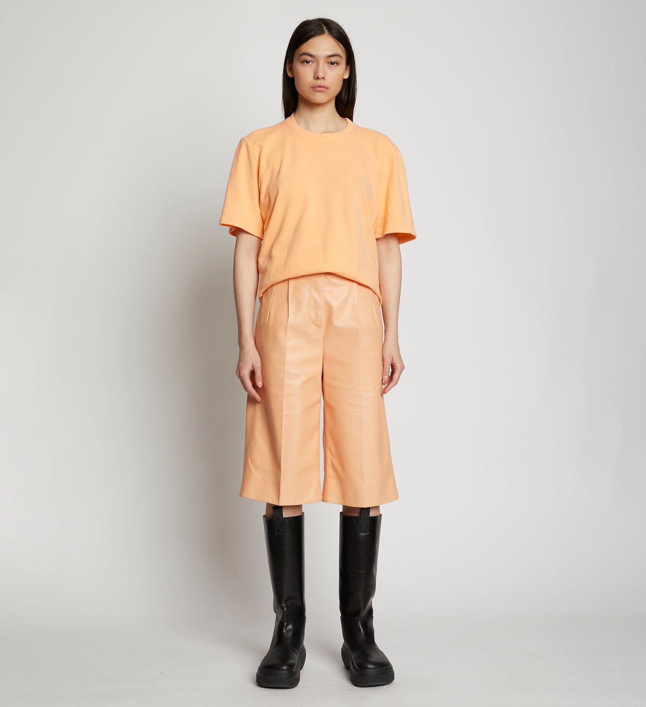Leather Knee Length Shorts