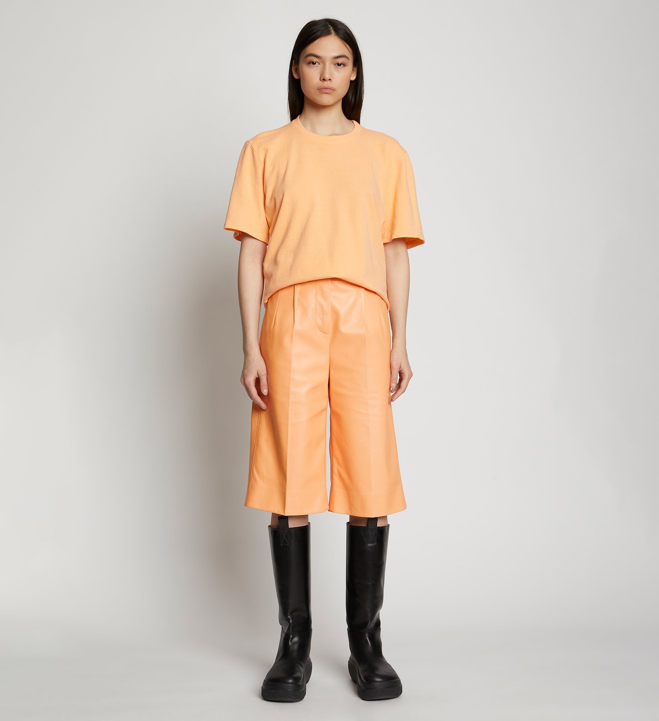 Leather Knee Length Shorts