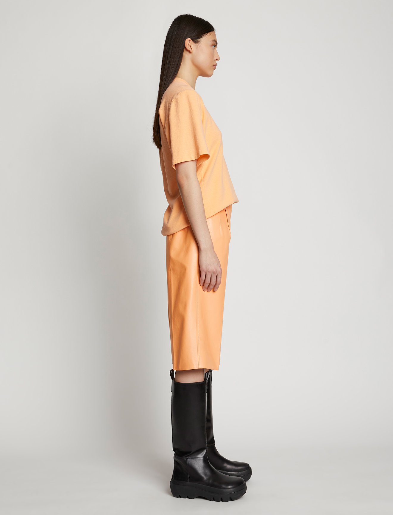 Leather Knee Length Shorts #1