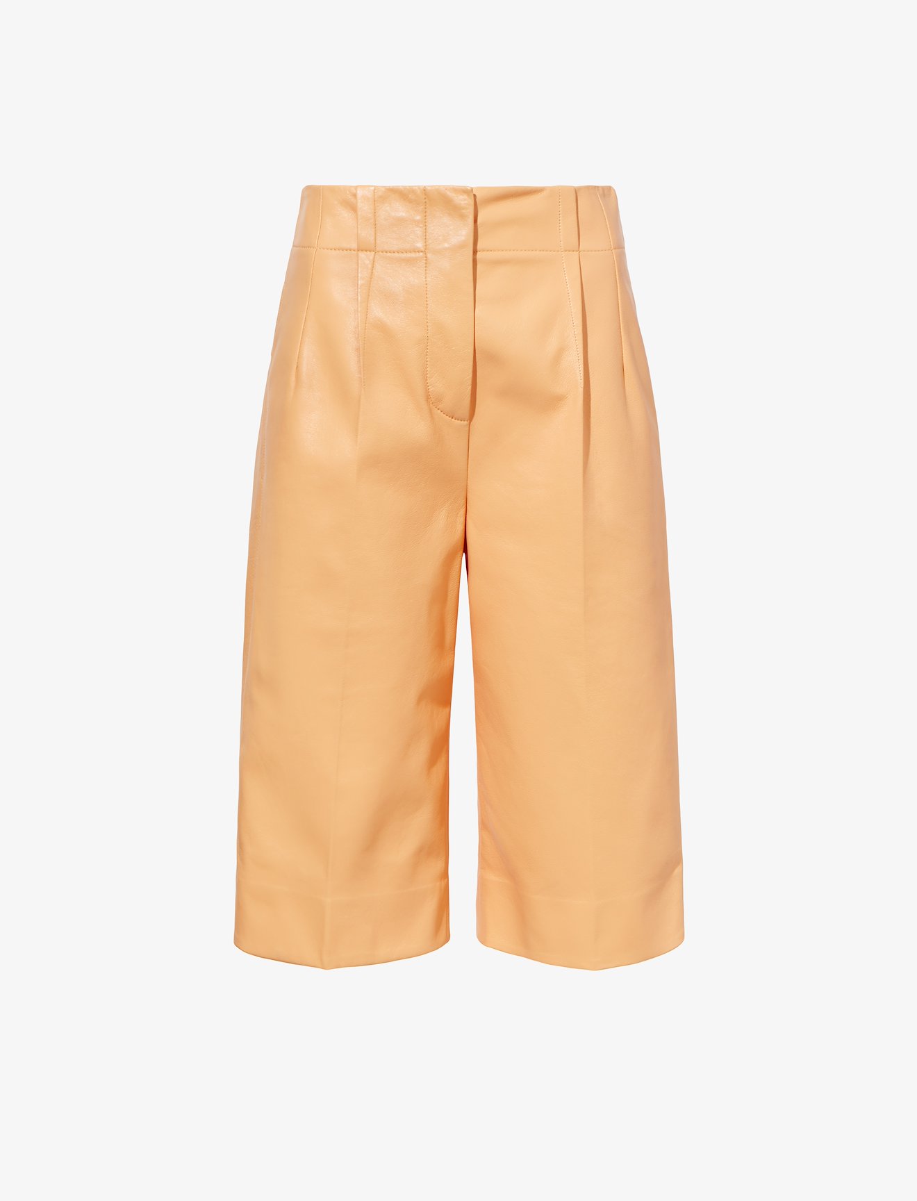 Leather Knee Length Shorts #4