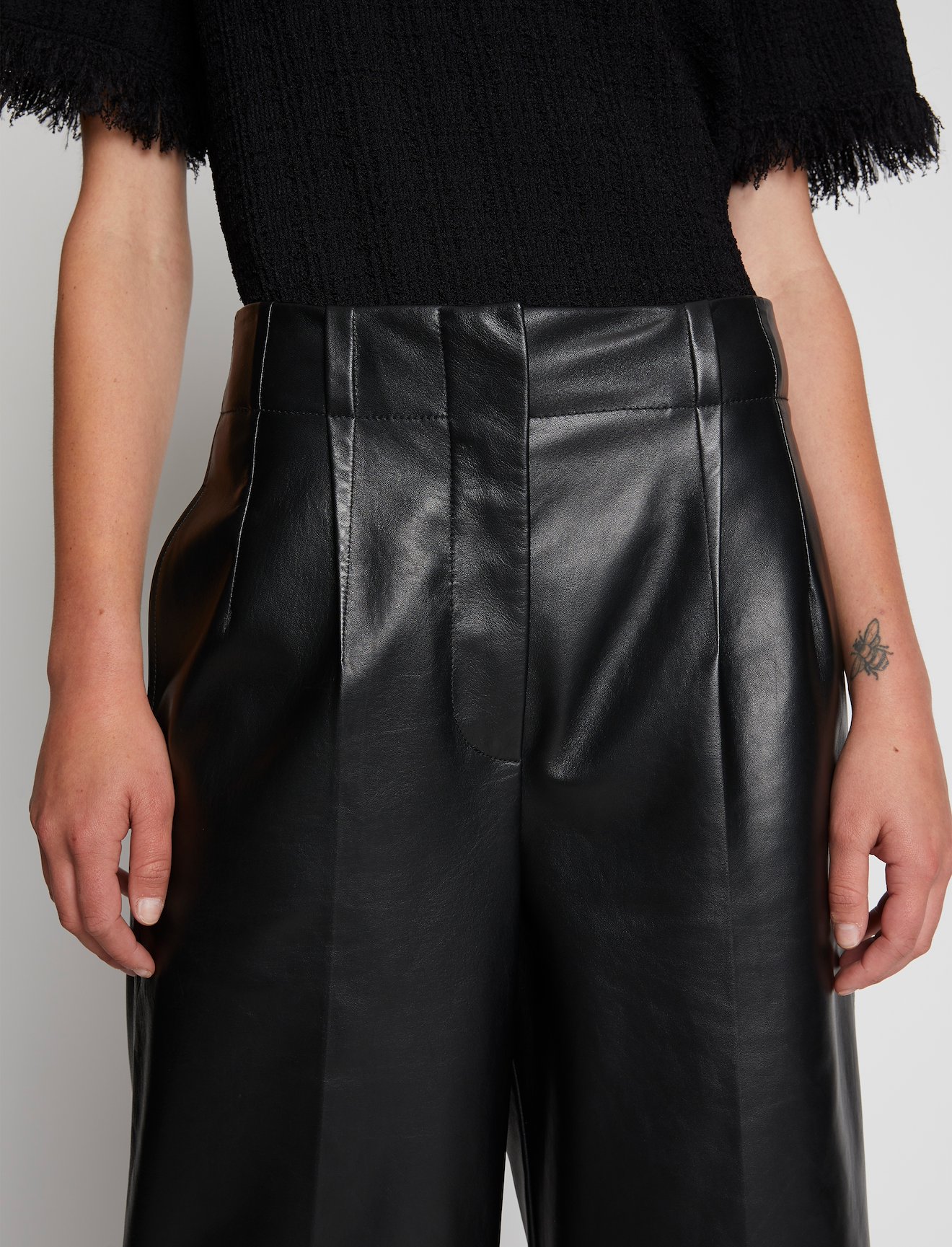 Leather Knee Length Shorts #3