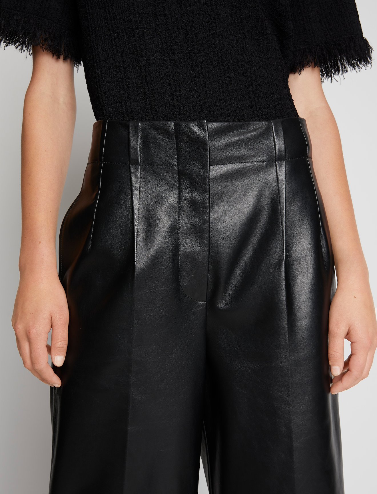 Leather Knee Length Shorts #3