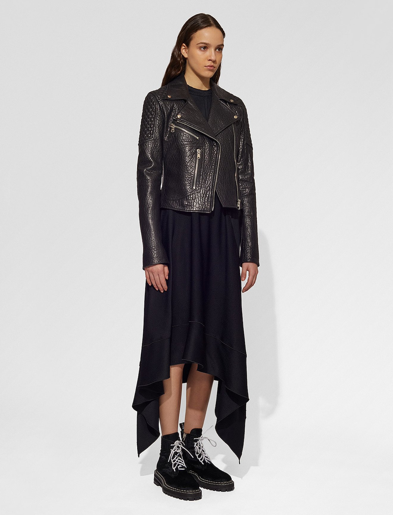 Leather Moto Jacket in black Proenza Schouler
