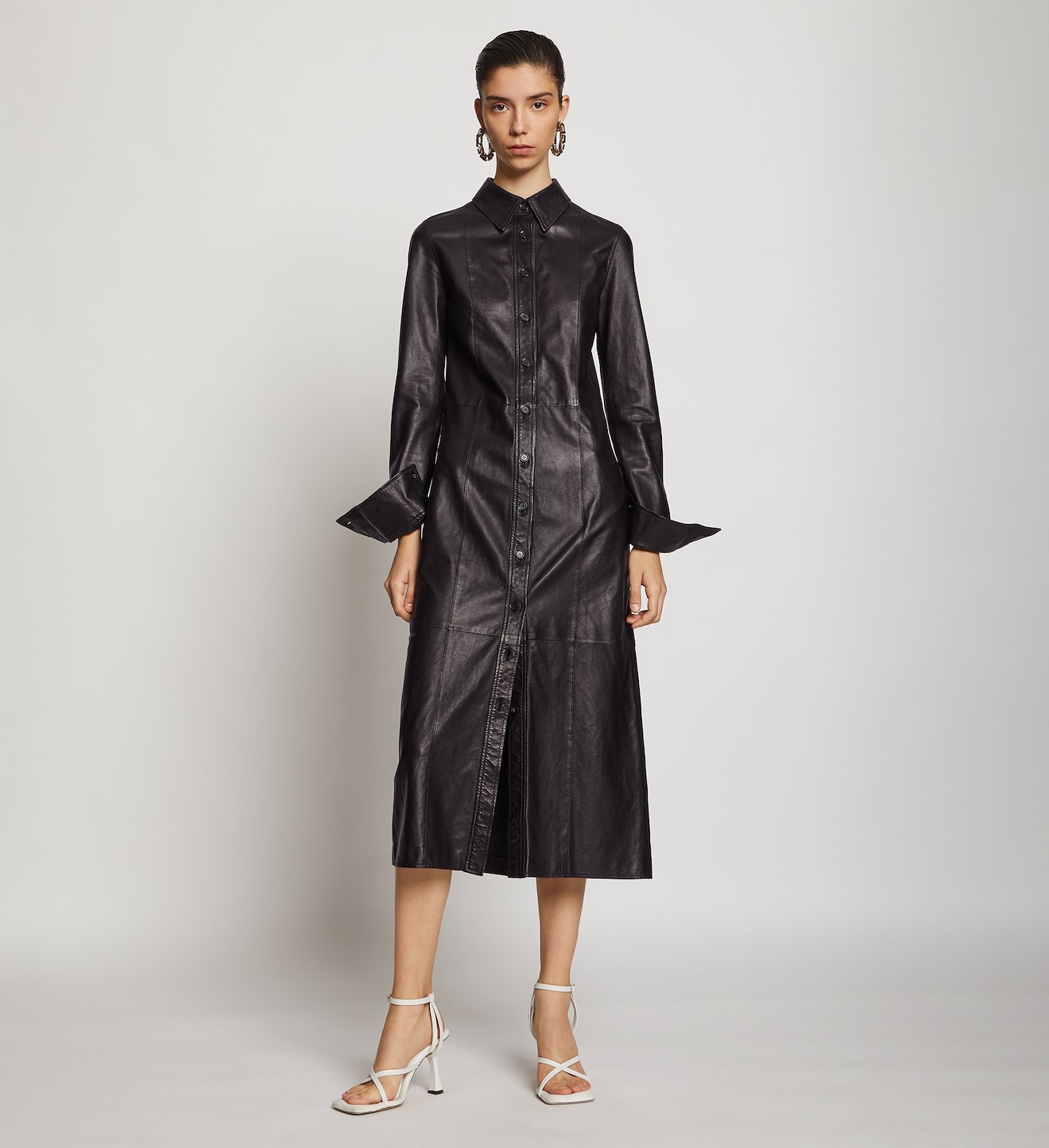 Leather Shirt Dress