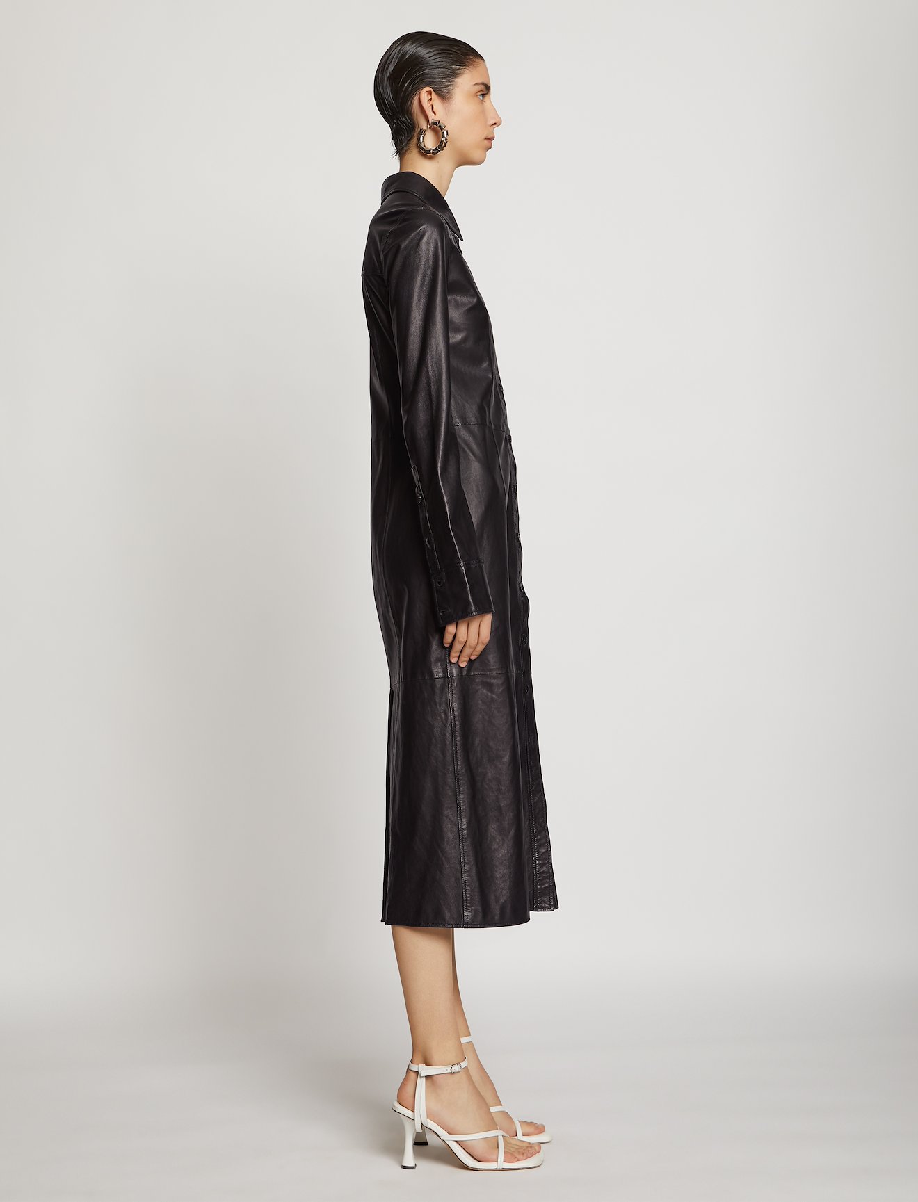 Leather Shirt Dress #1