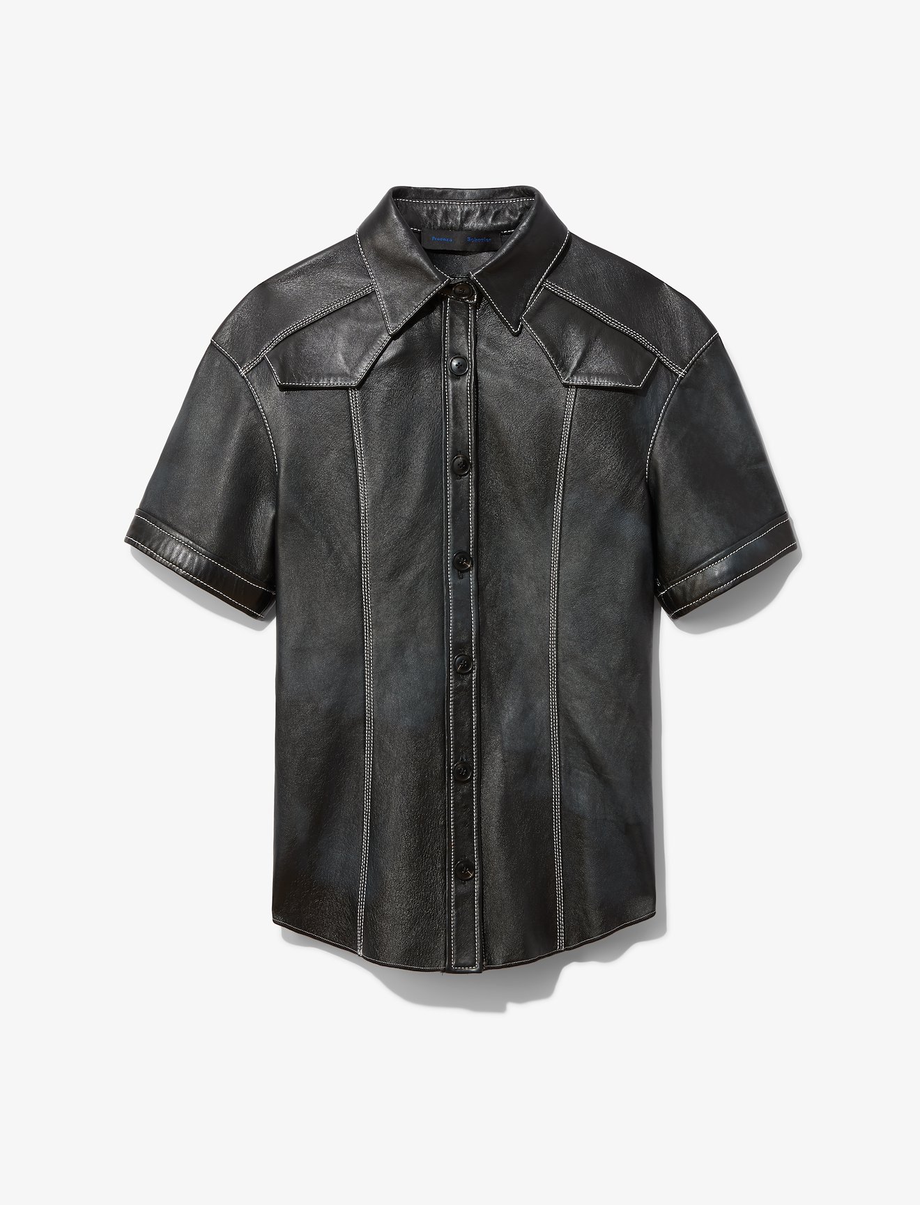 Leather Short Sleeve Top #4