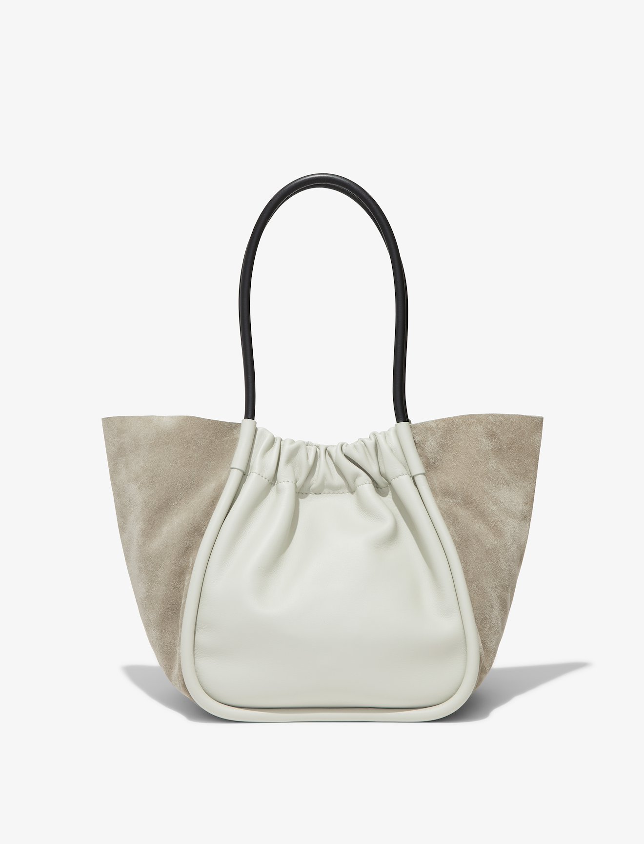 Leather Suede Ruched L Tote #3