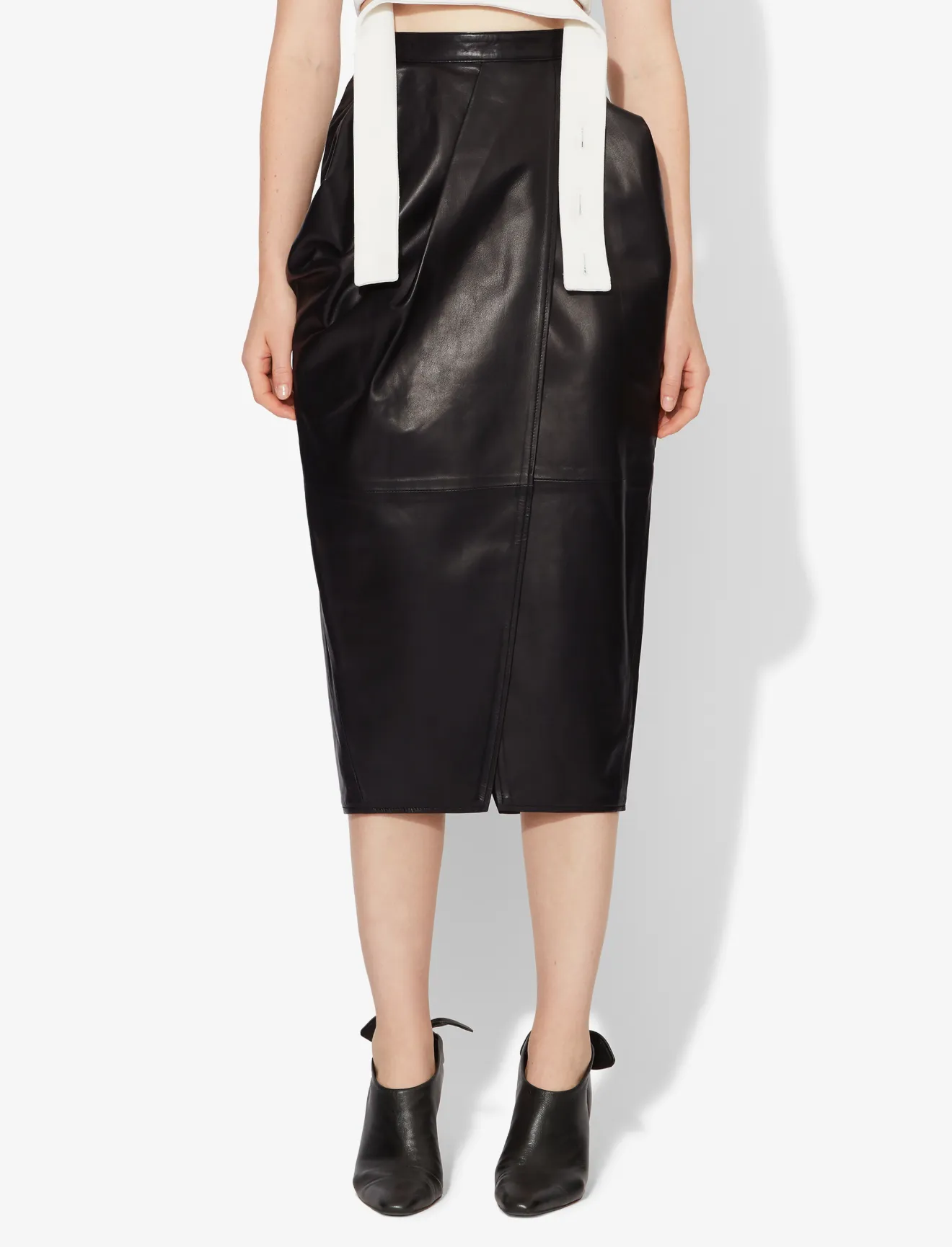 leather tulip skirt