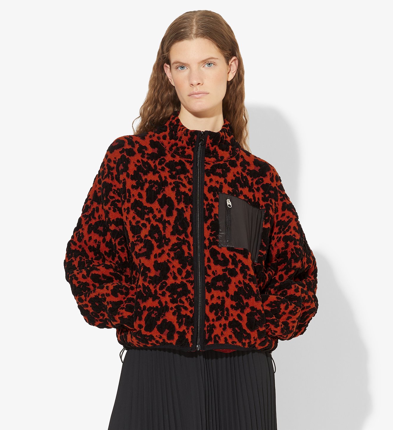Leopard Bubble Jacquard Jacket