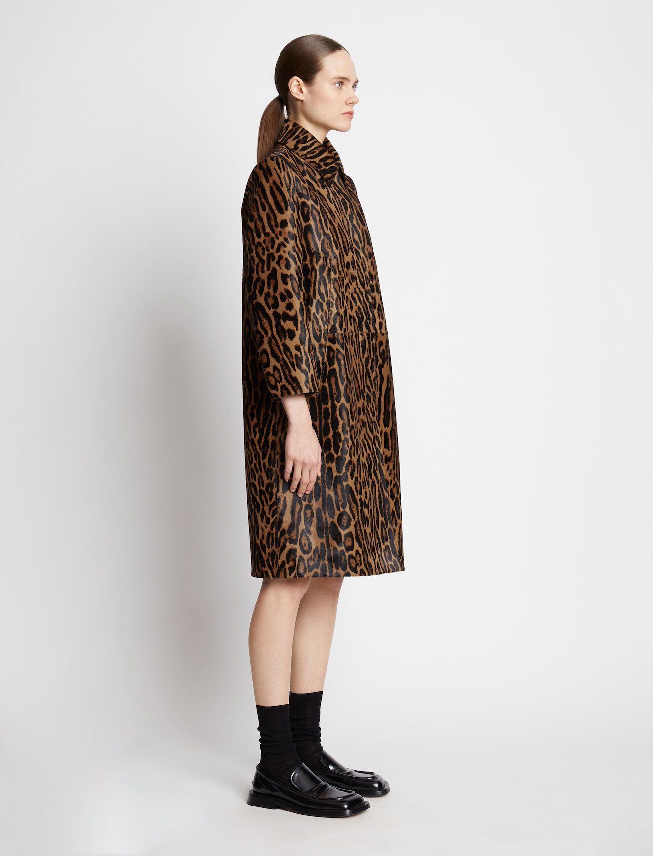 Leopard Printed Haircalf Coat #1