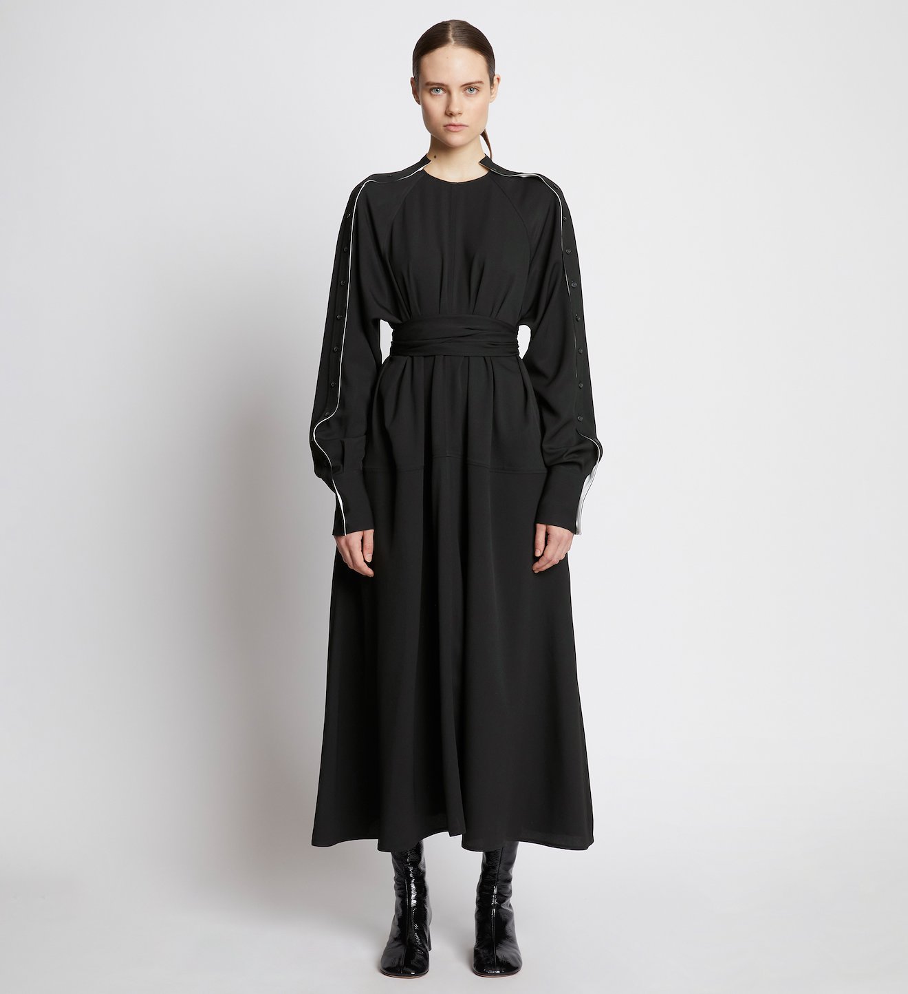 Lightweight Crepe Belted Dress