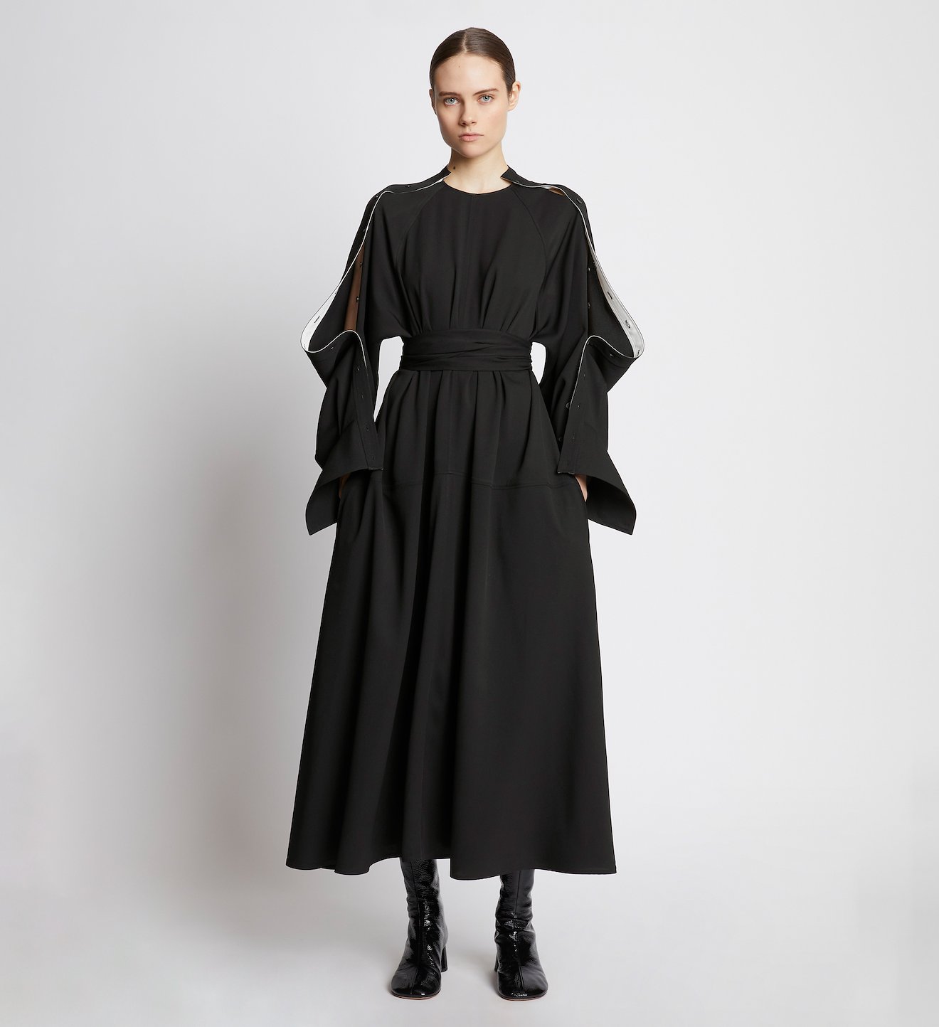 Lightweight Crepe Belted Dress