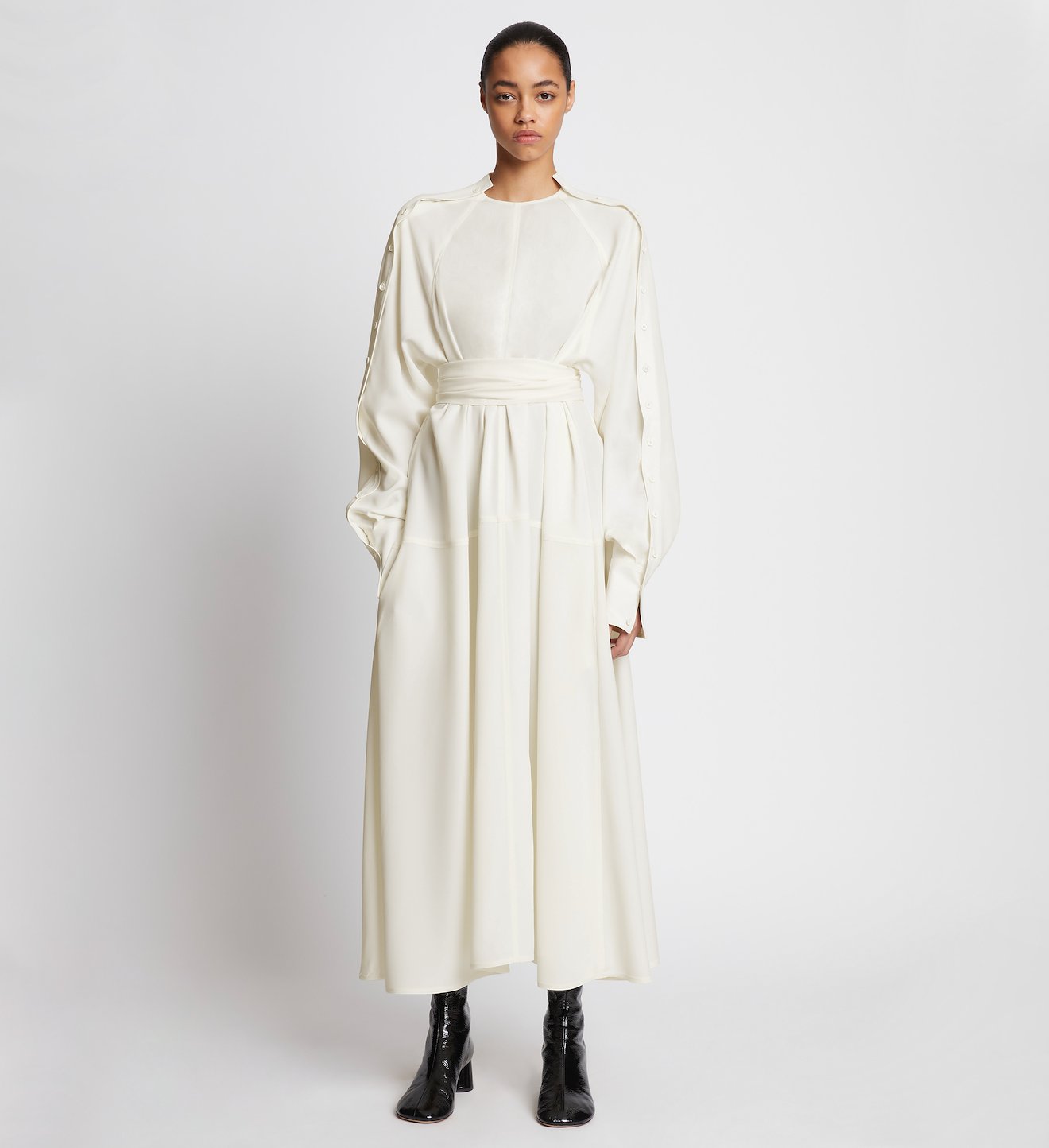 Lightweight Crepe Belted Dress