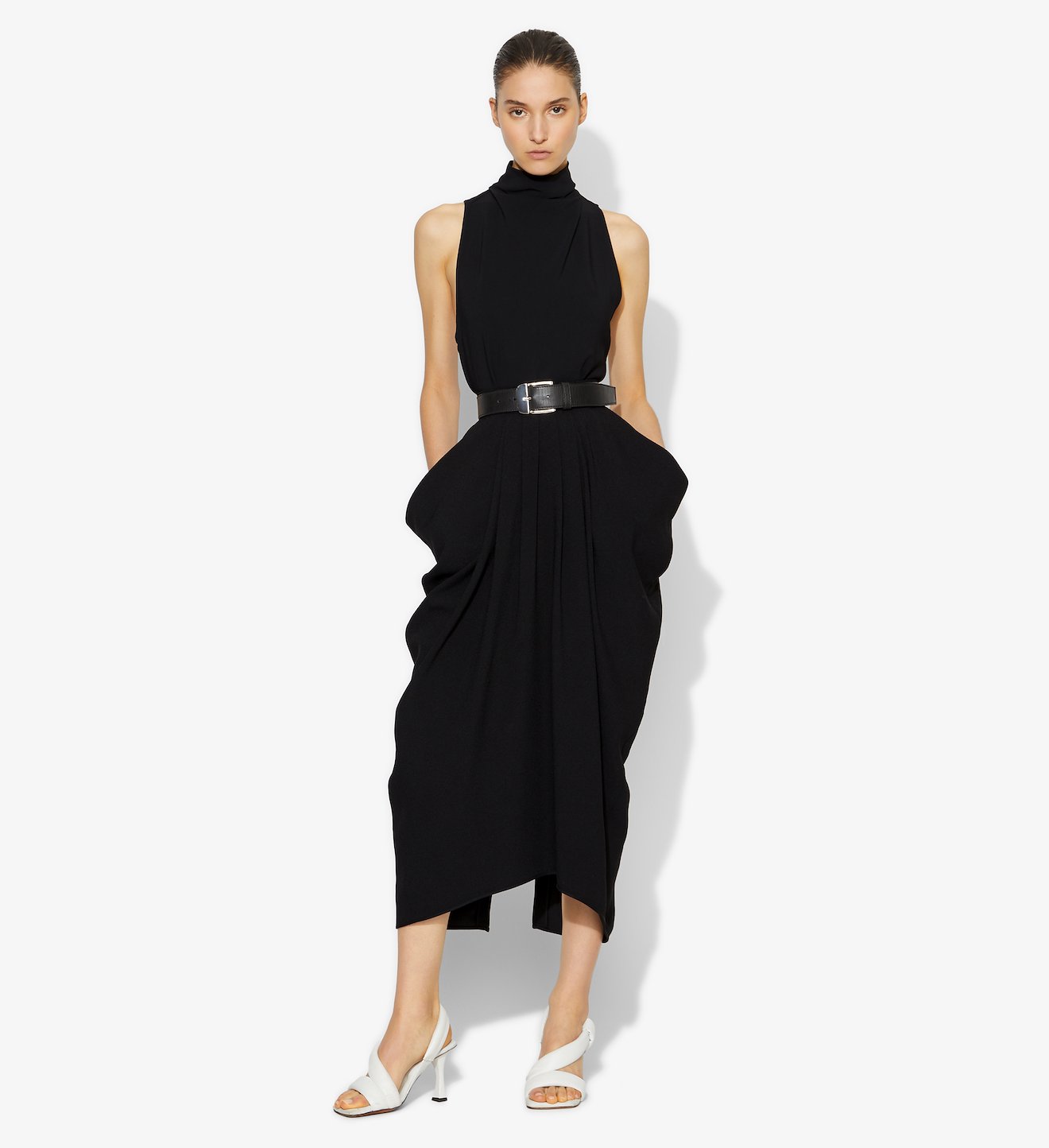 Lightweight Crepe Draped Skirt