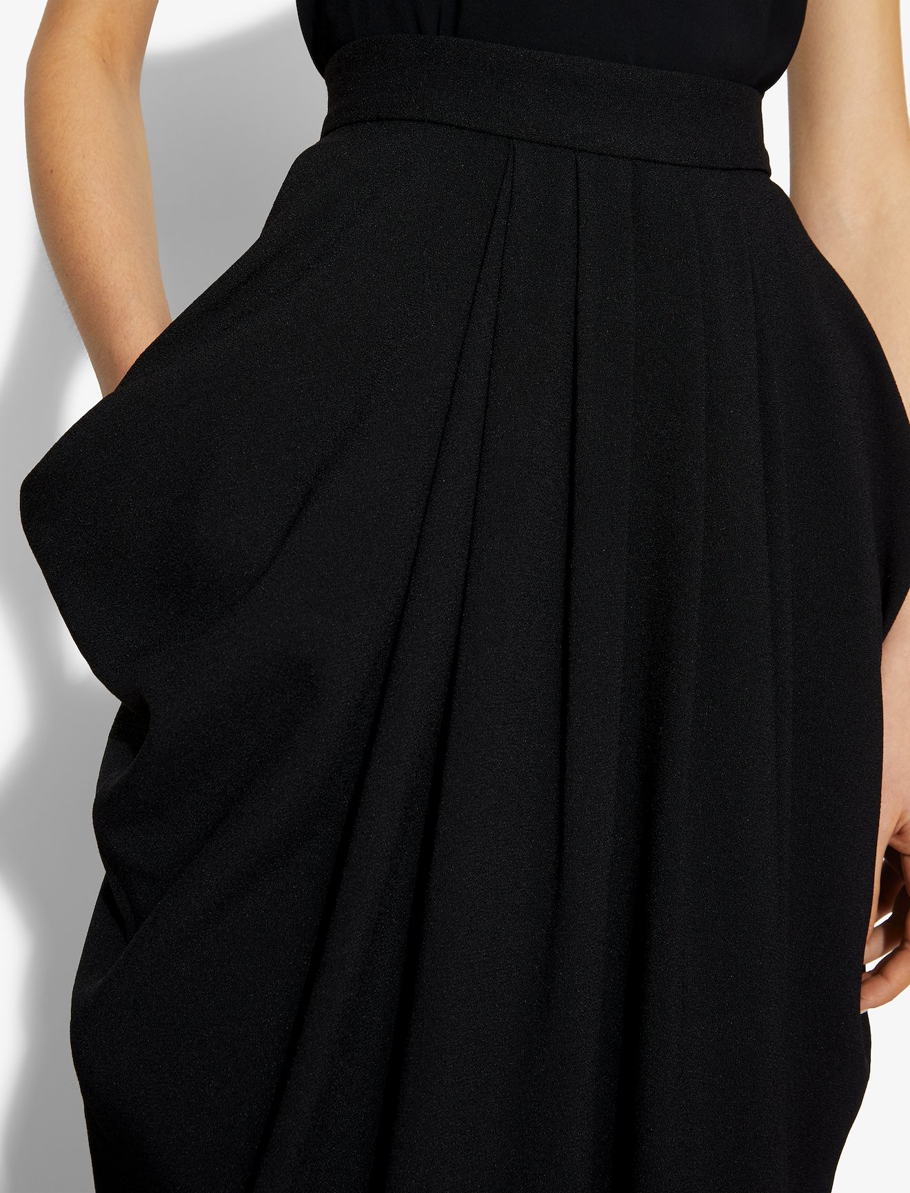 Lightweight Crepe Draped Skirt #3