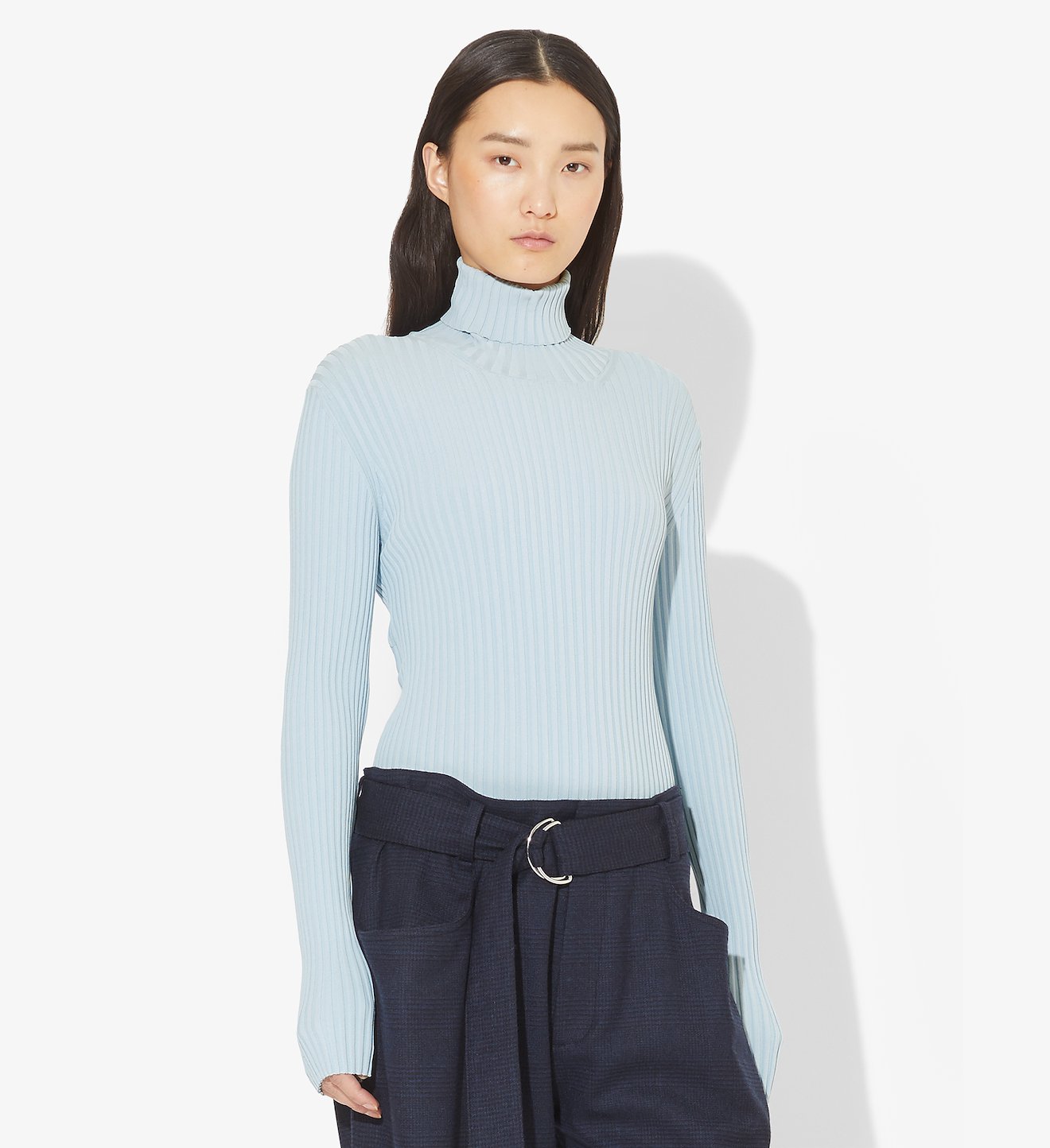 Lightweight Ribbed Turtleneck