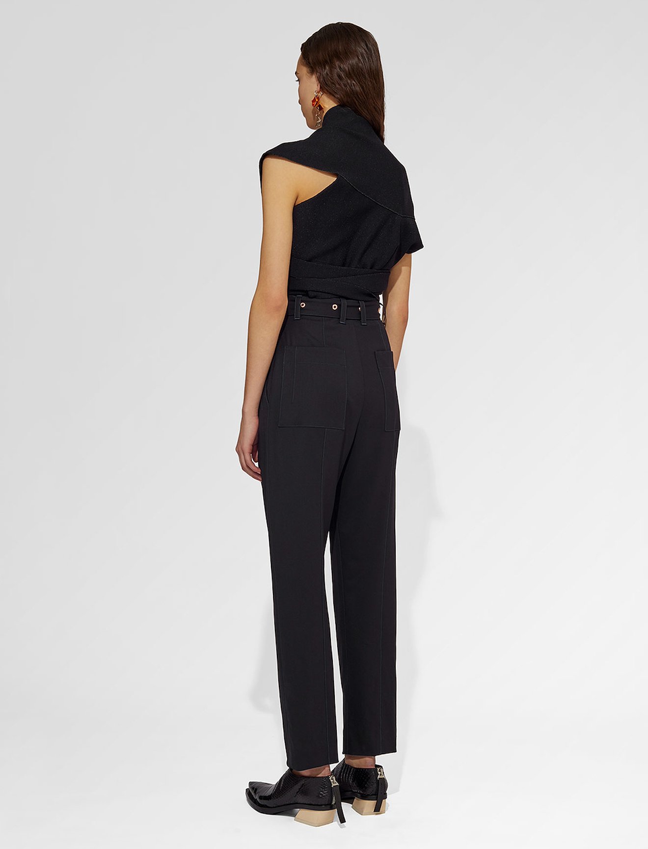 Lightweight Wool Belted Straight Pant #2