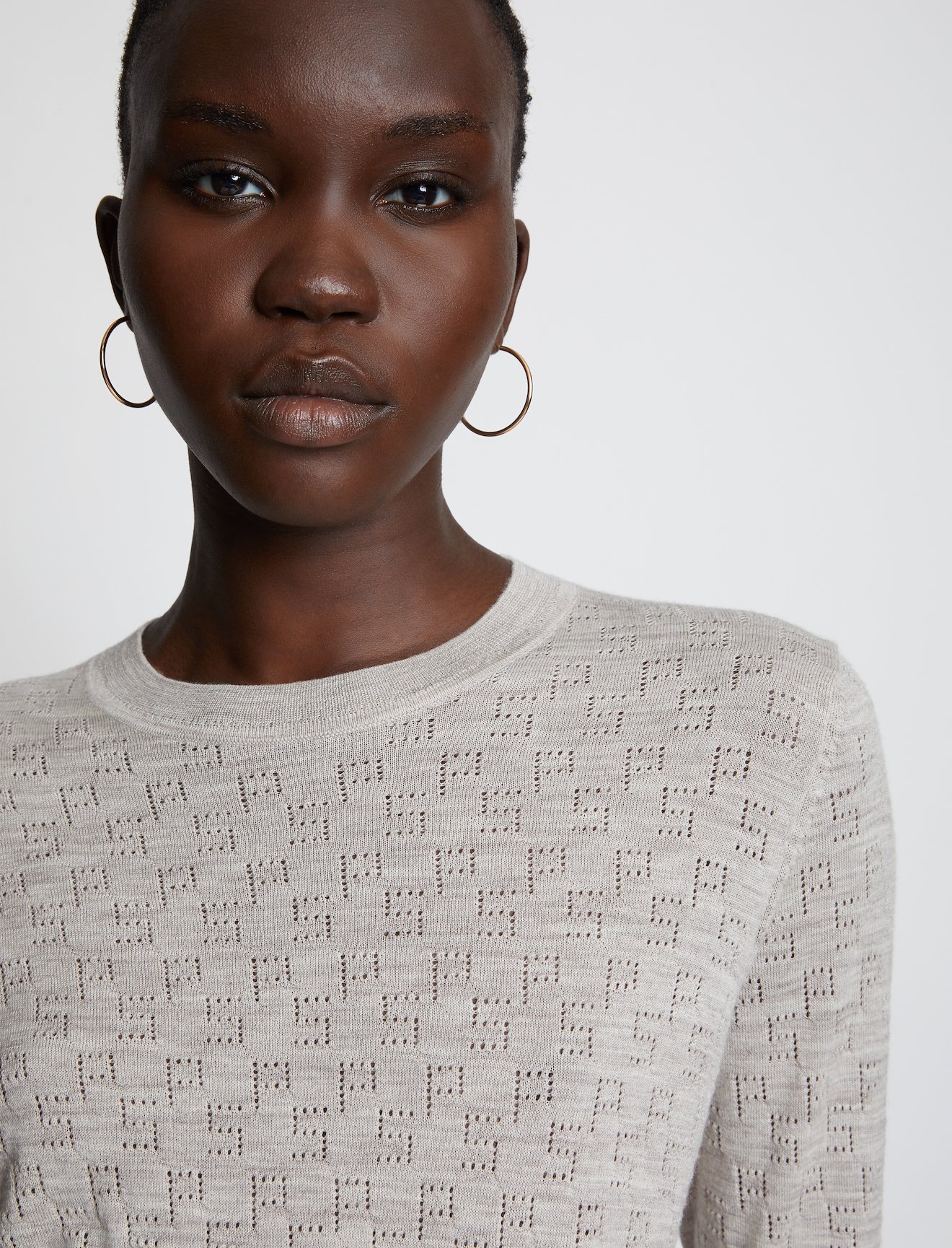Logo Pointelle Knit Top #3