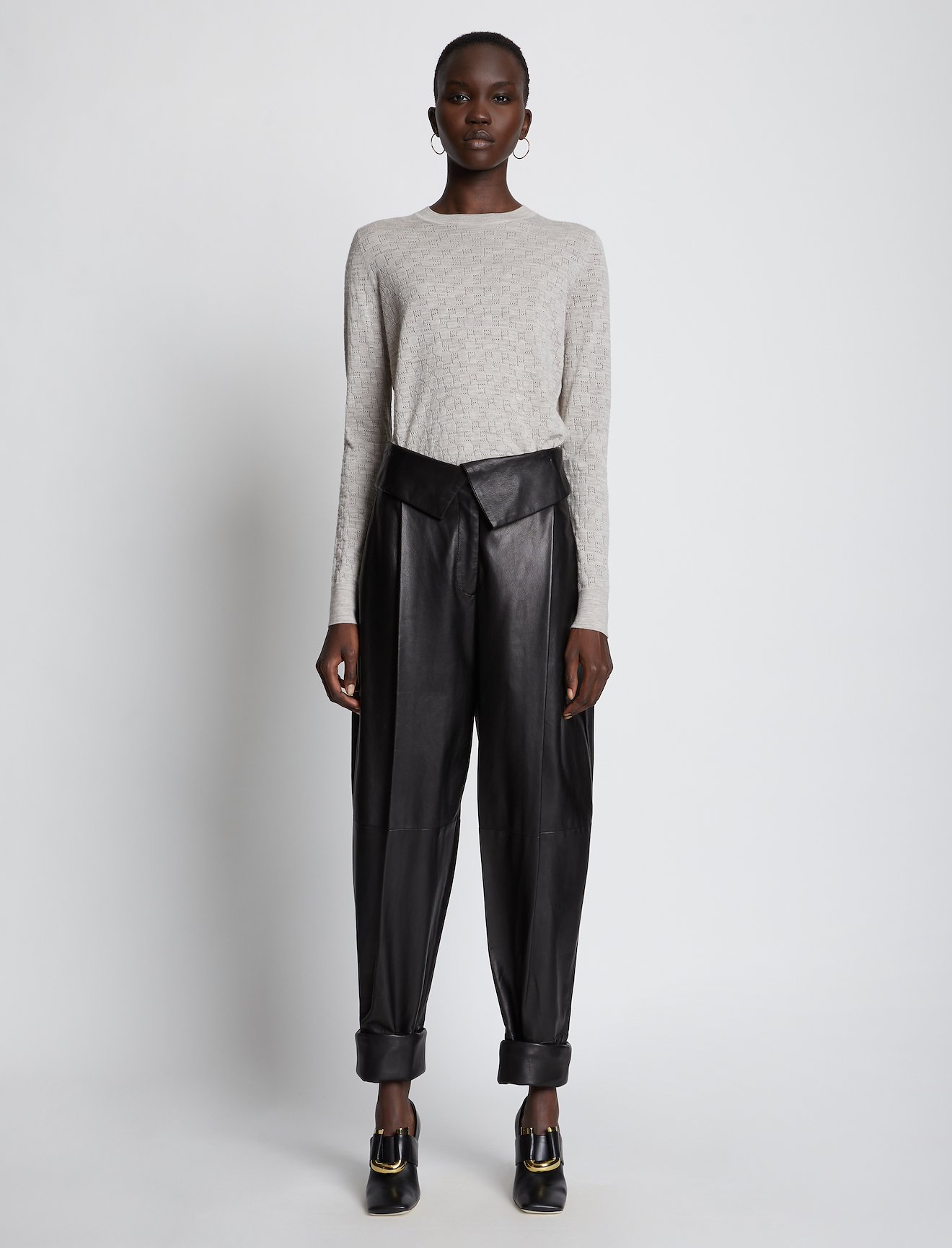Logo Pointelle Knit Top #1