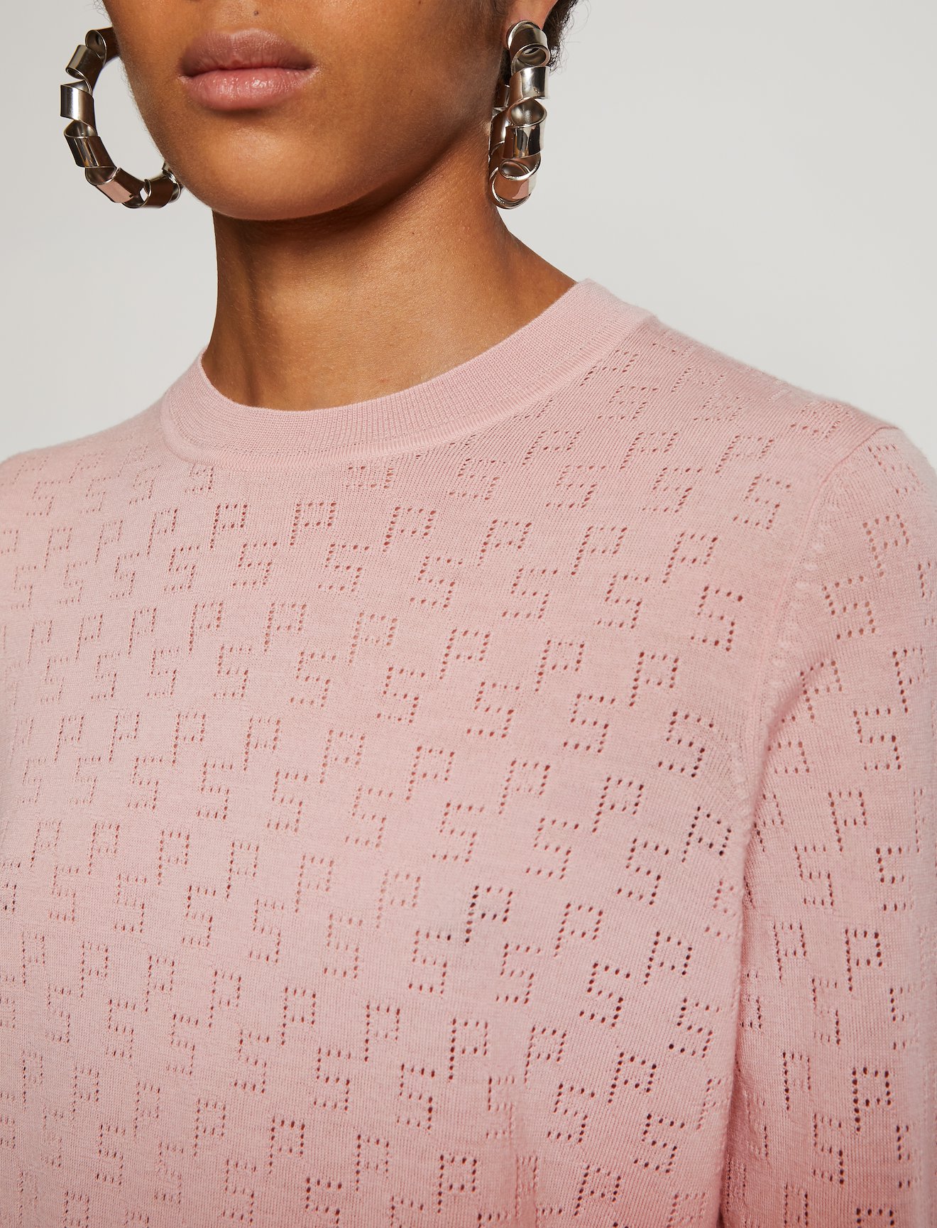 Logo Pointelle Knit Top #3