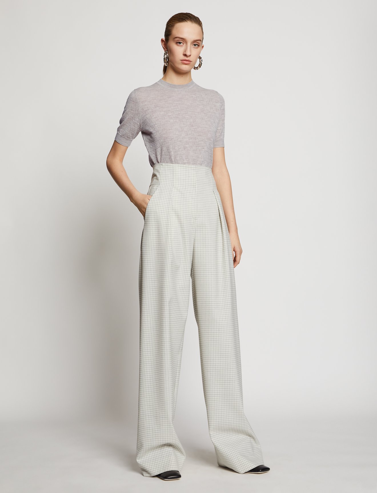 Logo Pointelle Knit Top #1