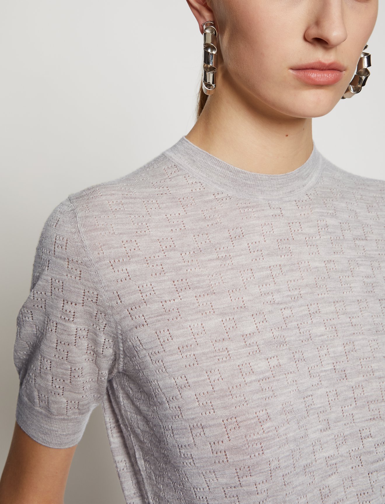 Logo Pointelle Knit Top #3