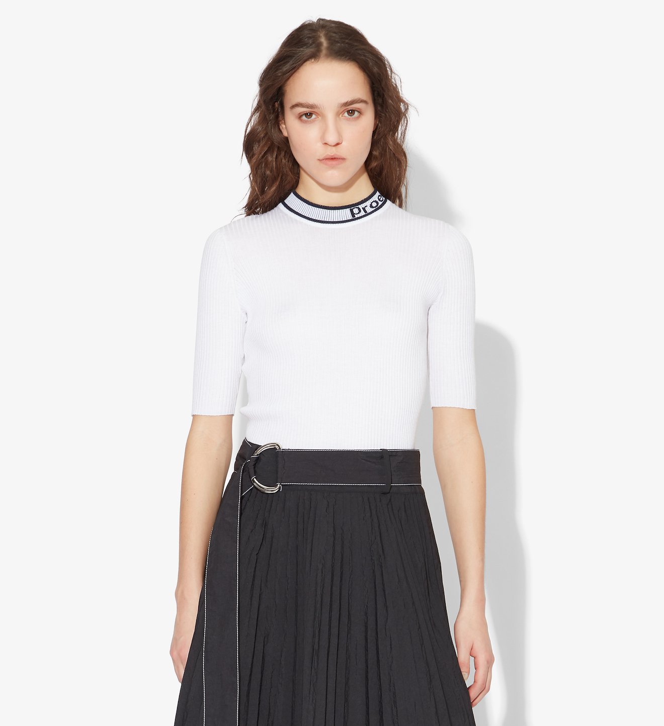 Logo Rib Knit Top