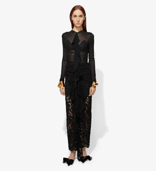 Long Sleeve Corded Lace Dress