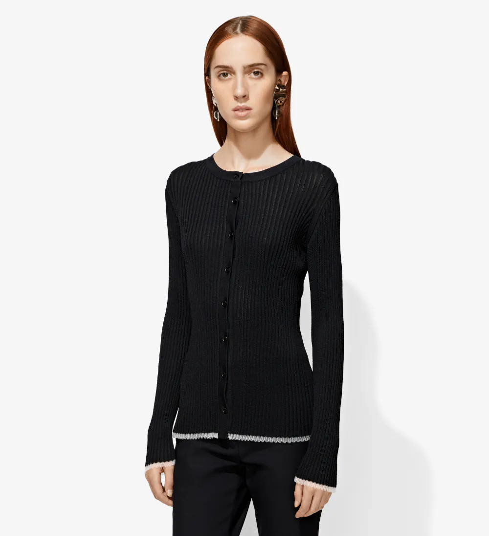 Long Sleeve Crewneck Cardigan