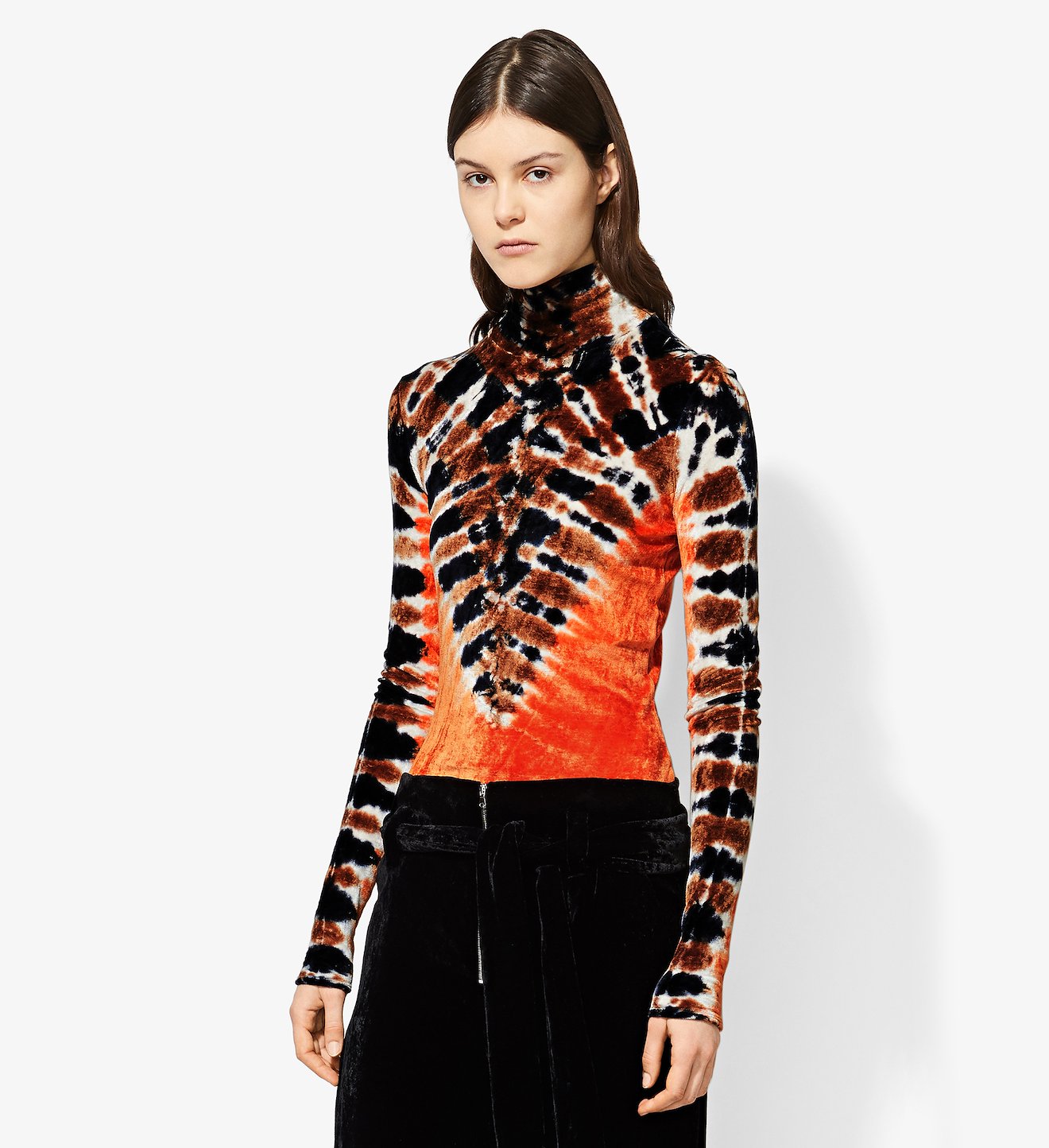 Long Sleeve Tie Dye Turtleneck in multicolour | Proenza Schouler