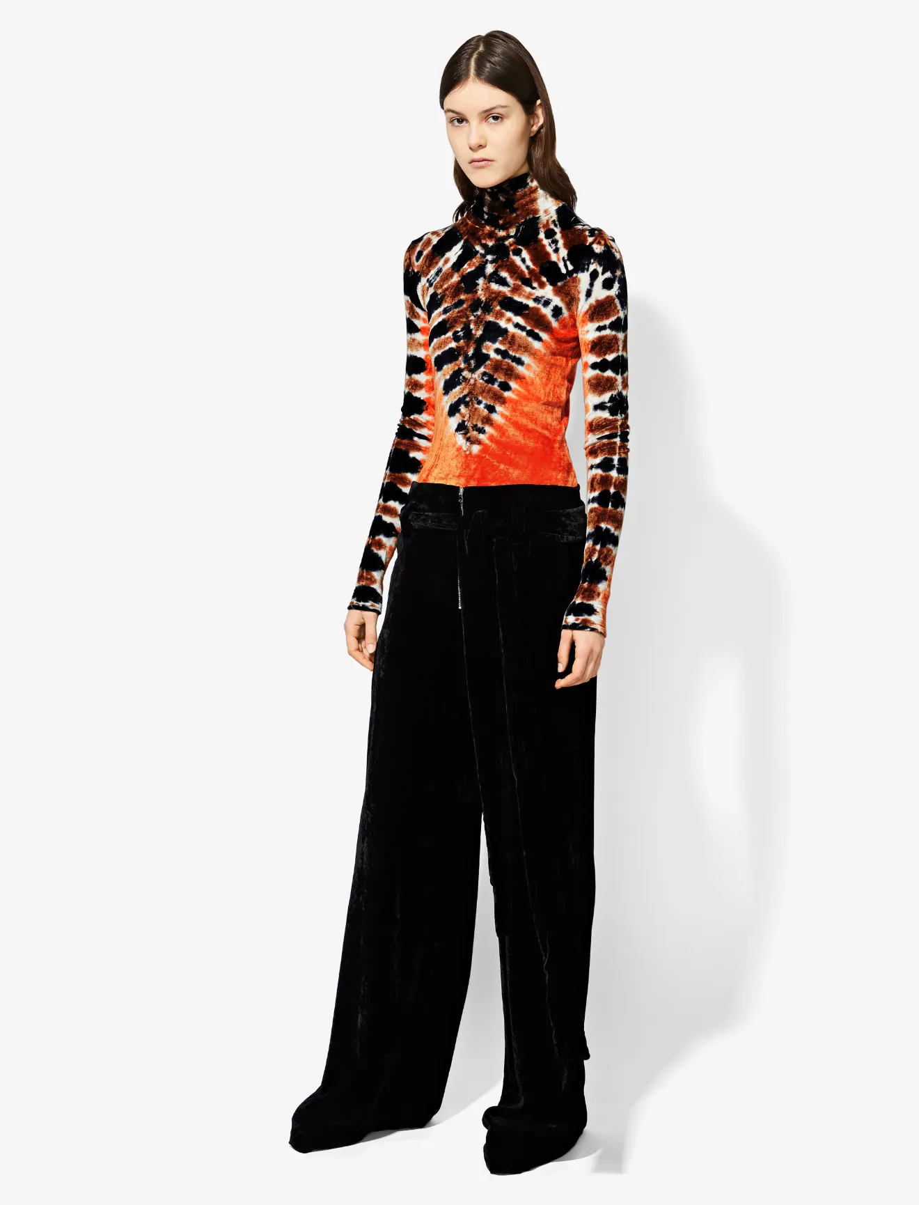 tie dye mesh turtleneck