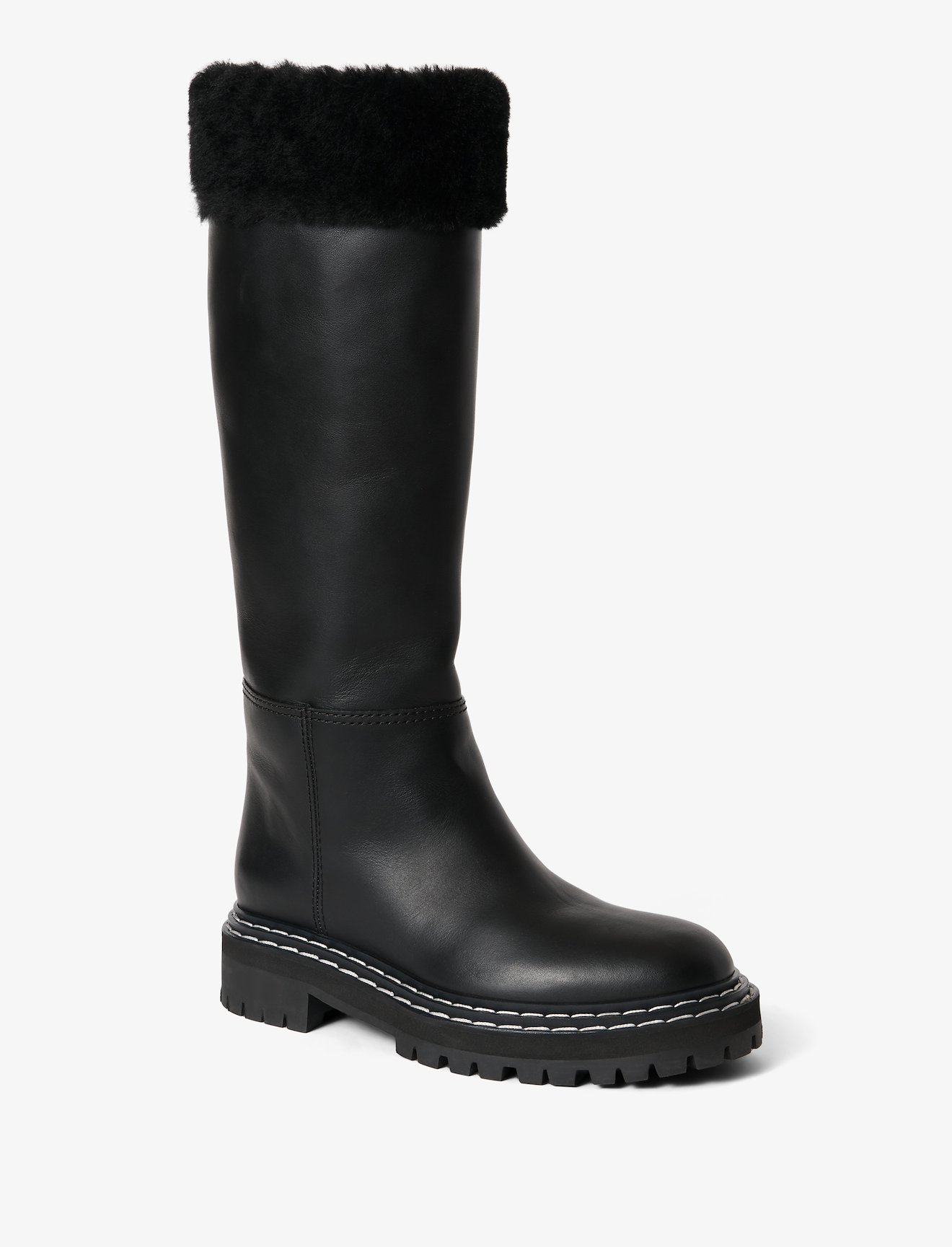 Lug Shearling Tall Boots #1