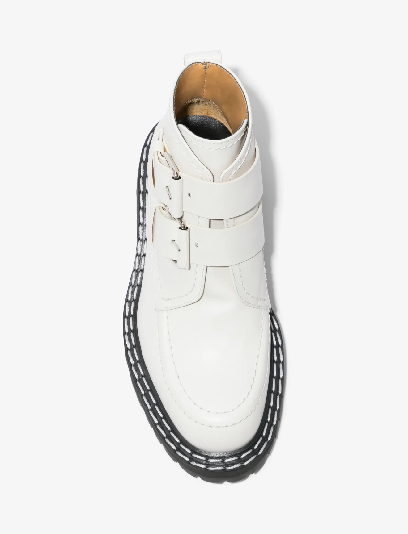 white buckle boots