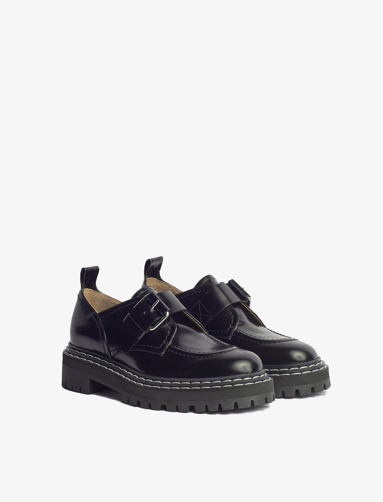 Lug Sole Buckle Oxfords #1