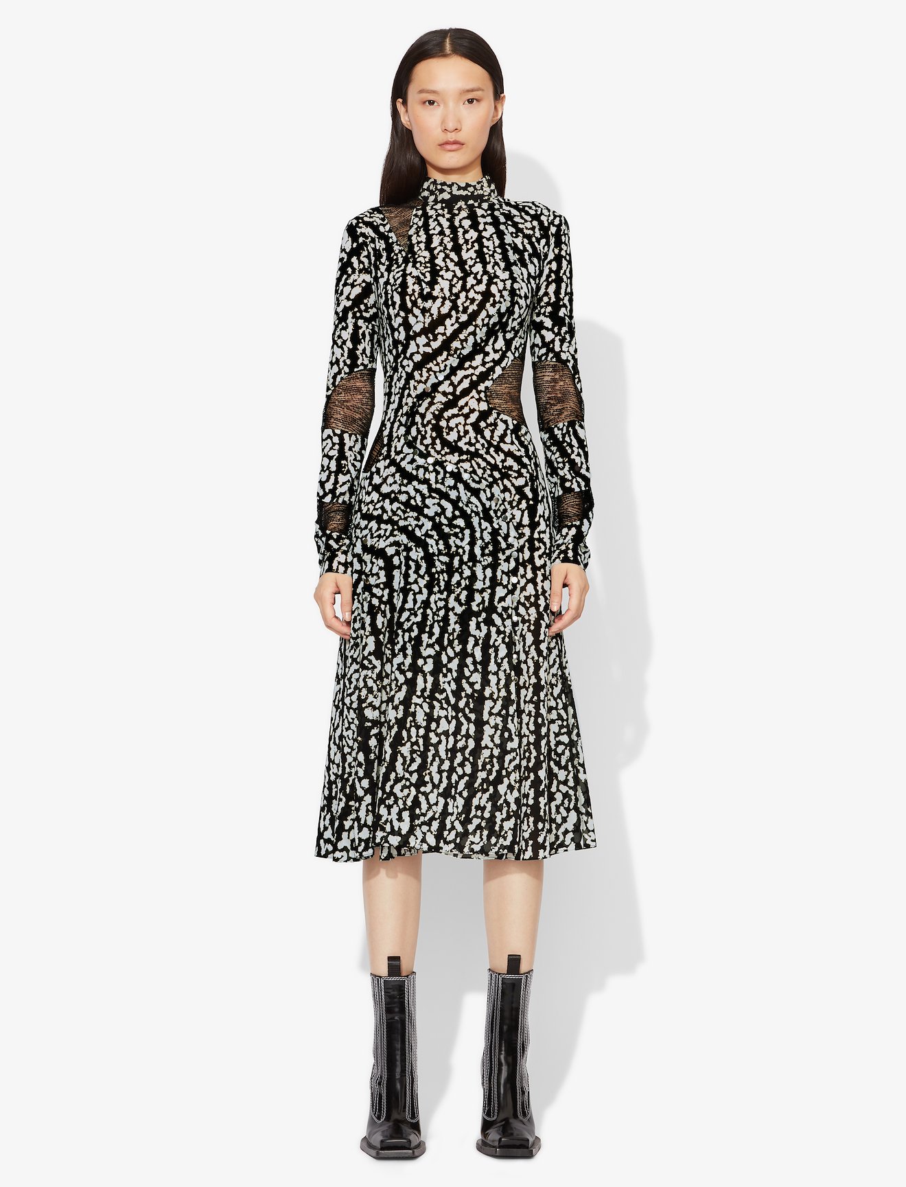 Marble Print Chiffon Dress #1